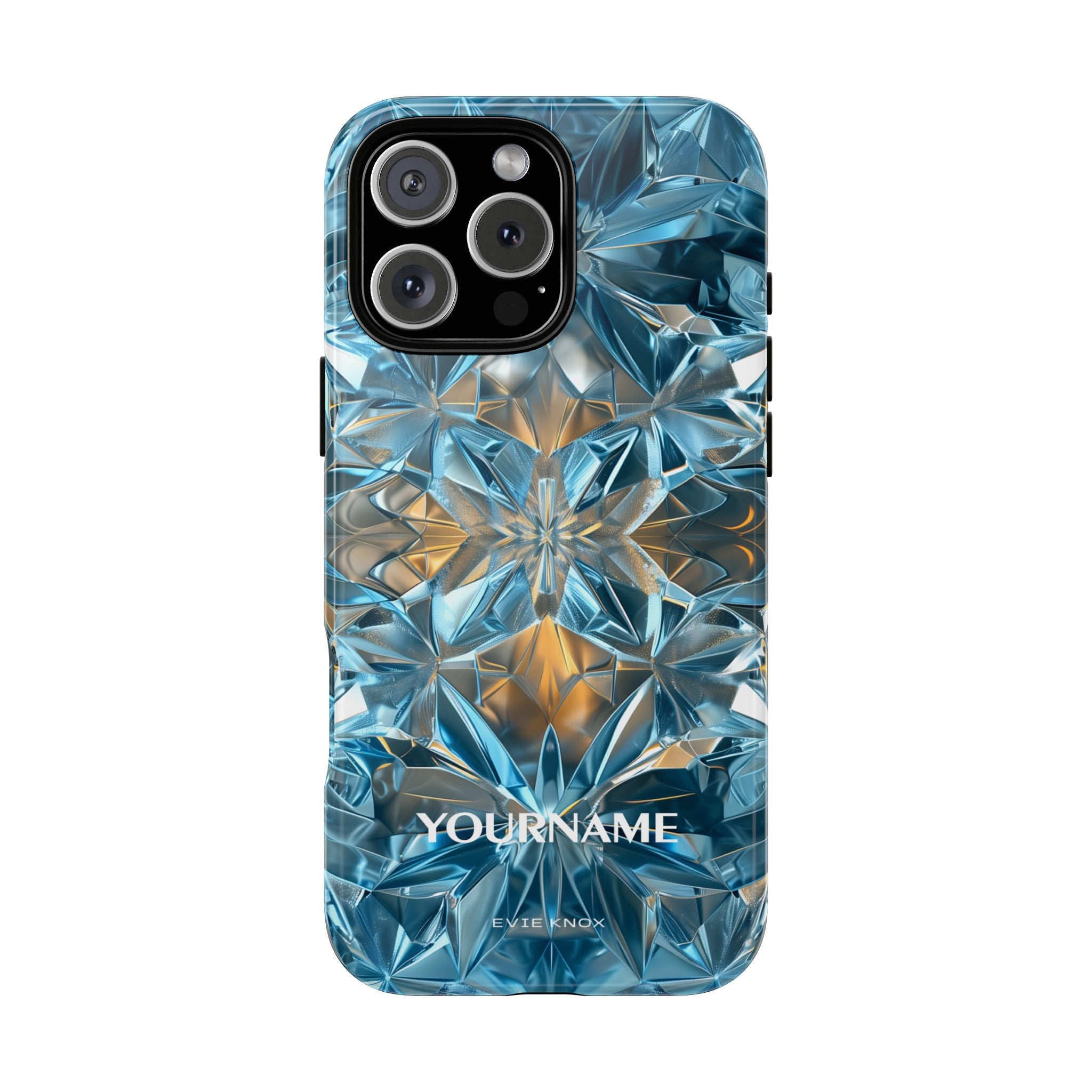 Blue Crystal Kaleidoscope Phone Case — Tough Protective iPhone Cover
