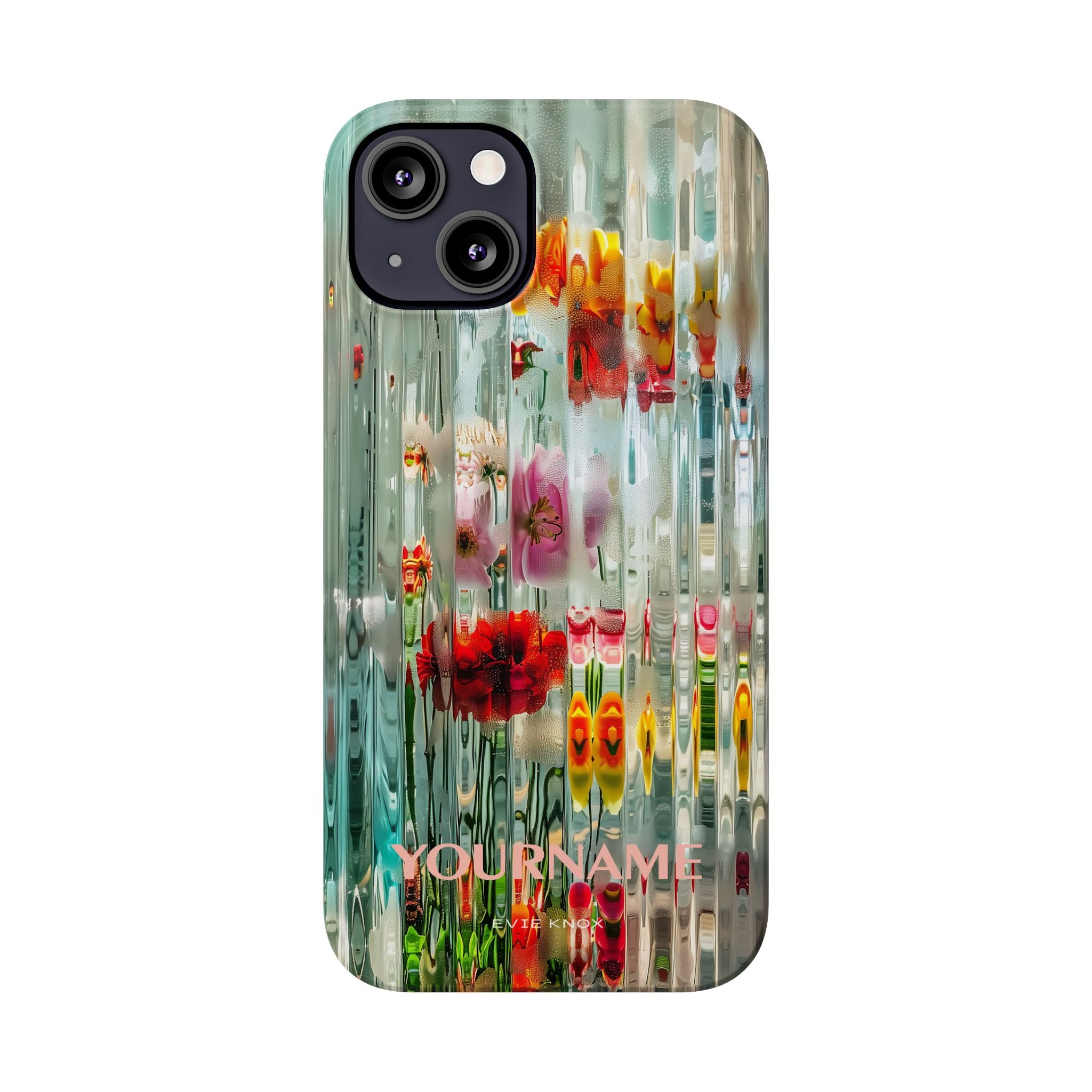 Abstract Floral Slim iPhone Case — Colorful Waterglass Pattern, Protective iPhone Cover