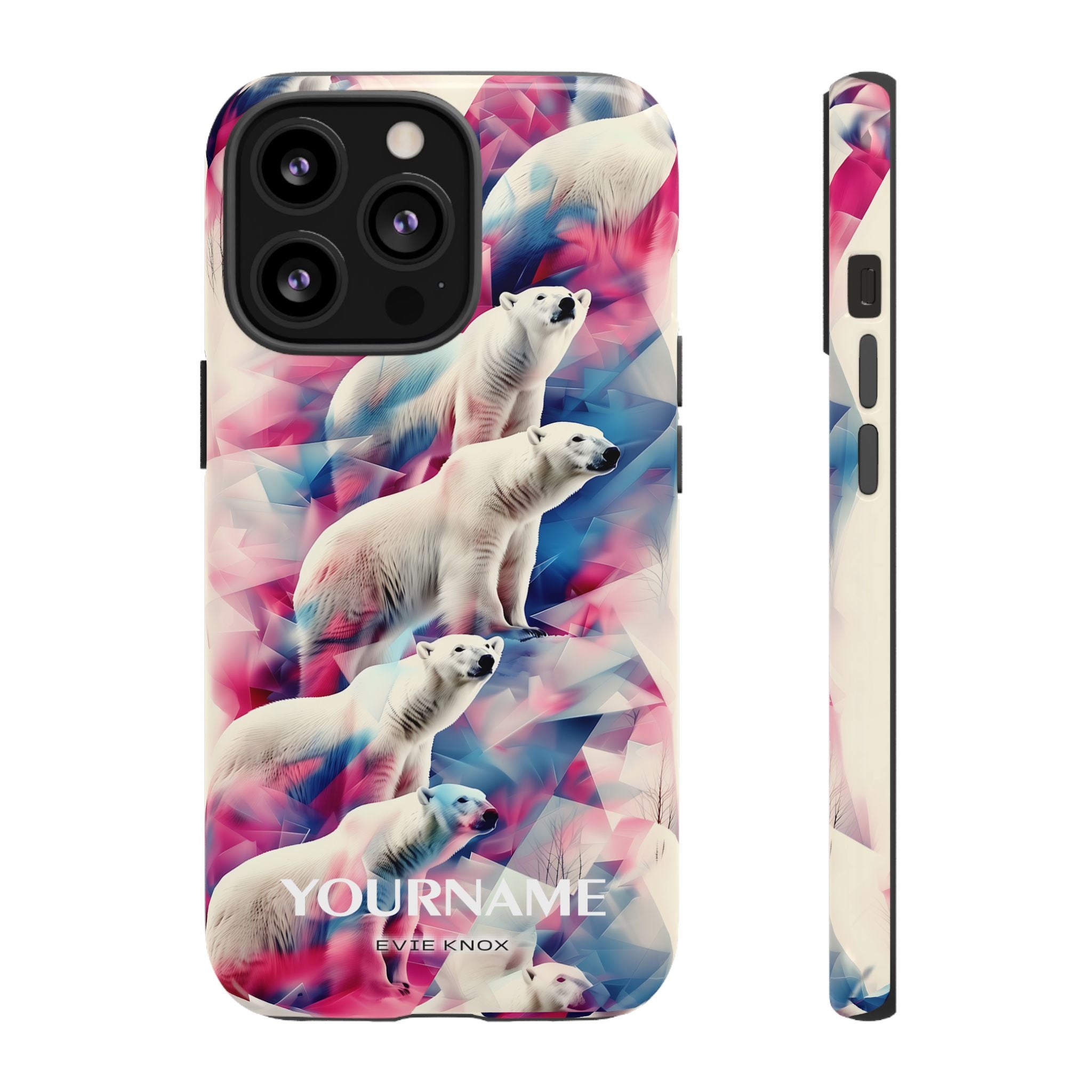 Polar Bear Prism Phone Case — Personalized Tough Case