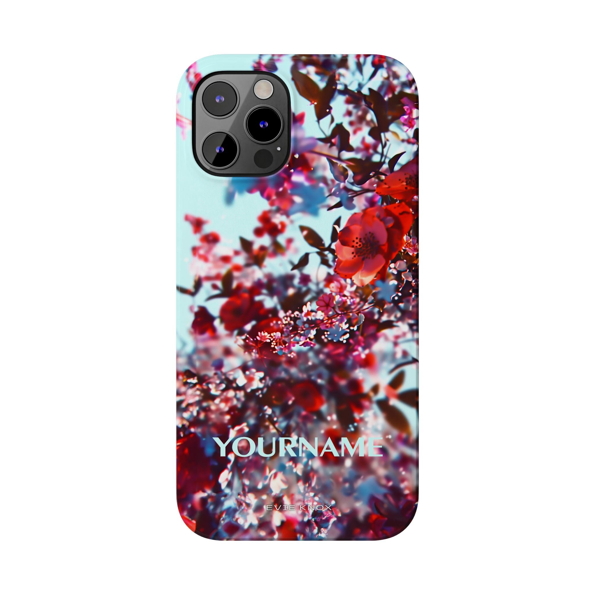 Red Cherry Blossom Floral Slim iPhone Case