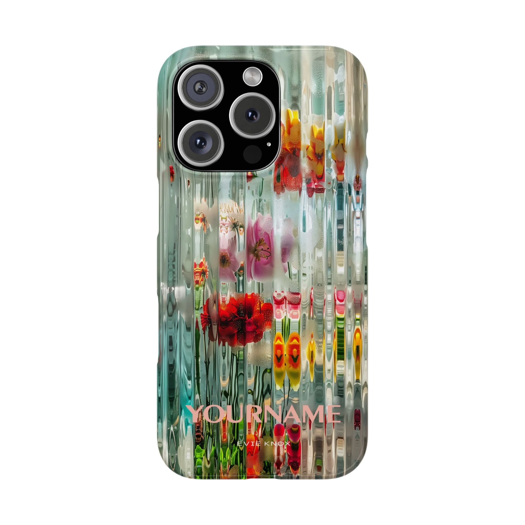 Abstract Floral Slim iPhone Case — Colorful Waterglass Pattern, Protective iPhone Cover