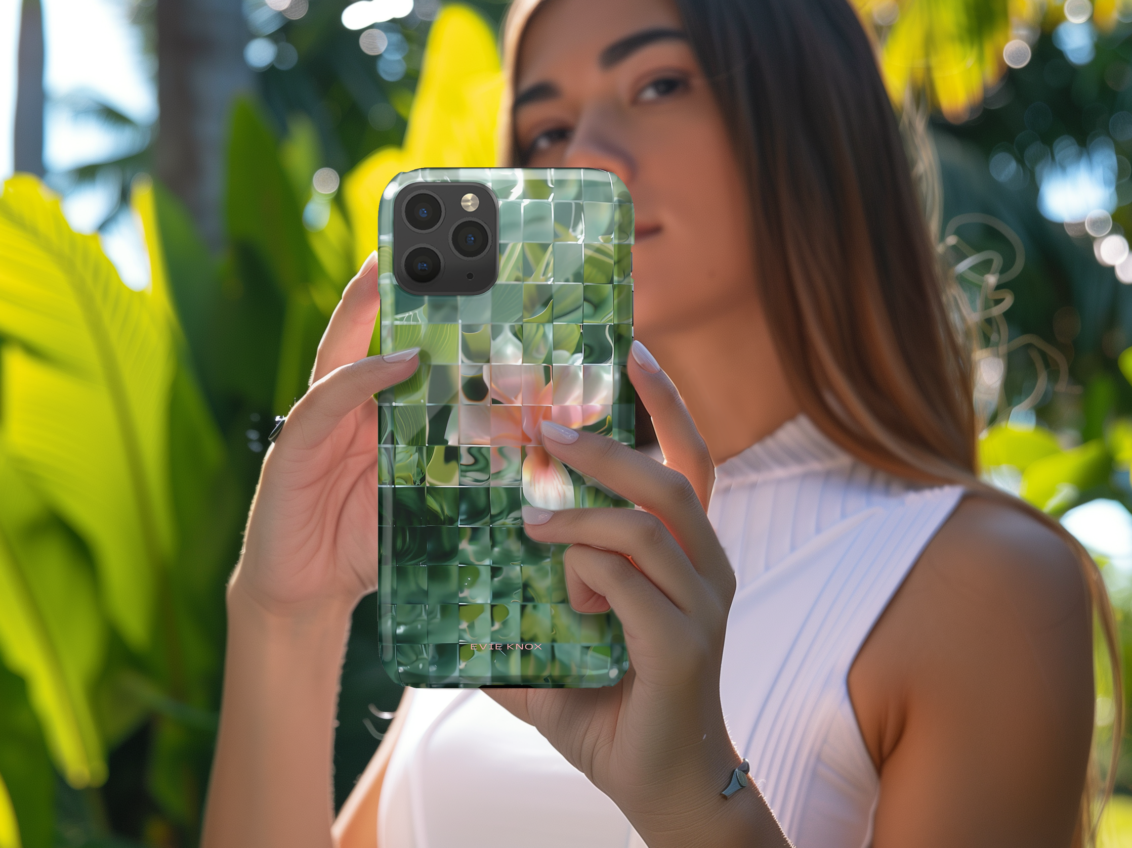 Tropical Mosaic Flower Tough iPhone Case