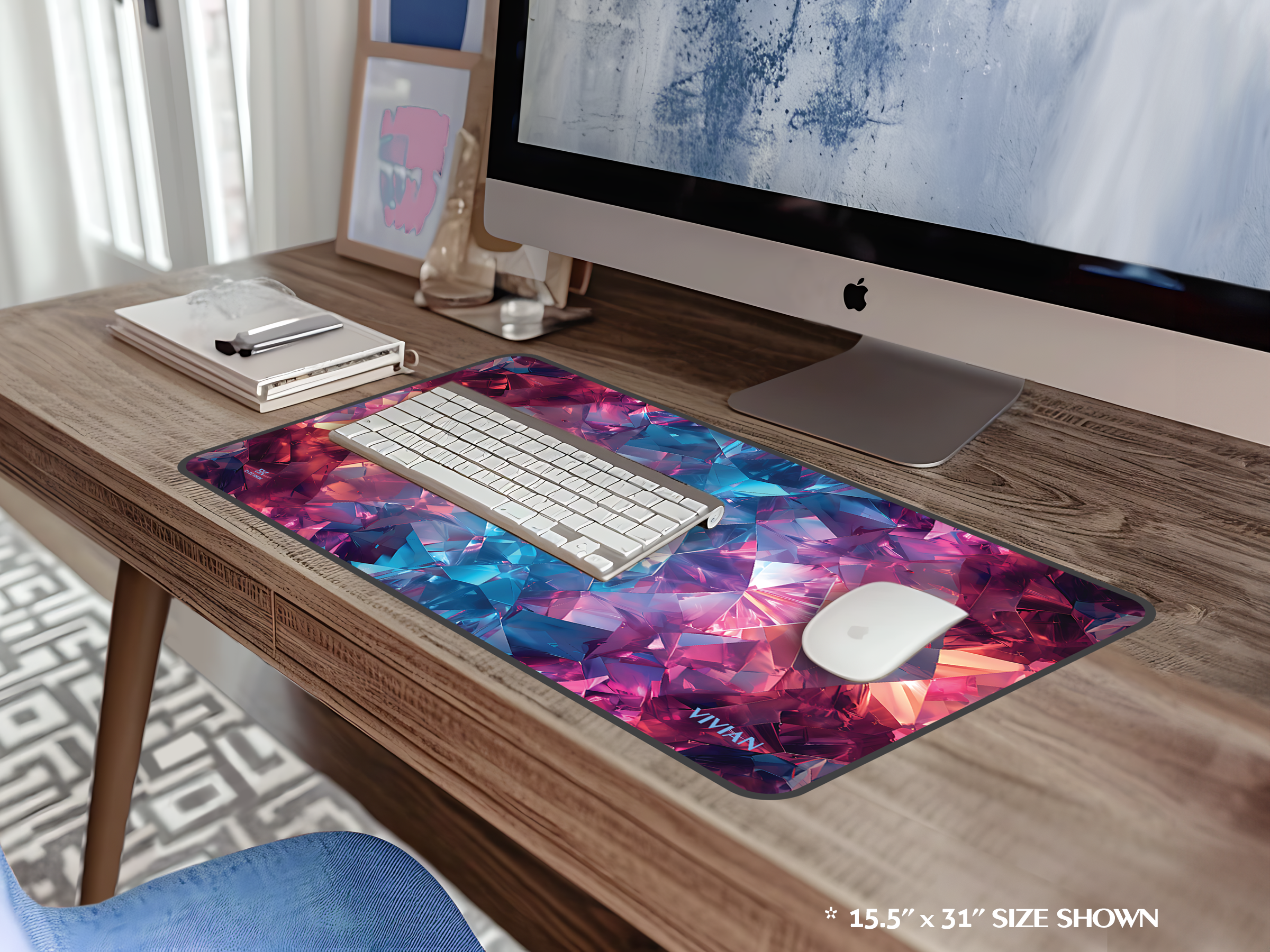 Super Nova Gemstone Desk Mat — Personalized Gemstone Mouse Pad