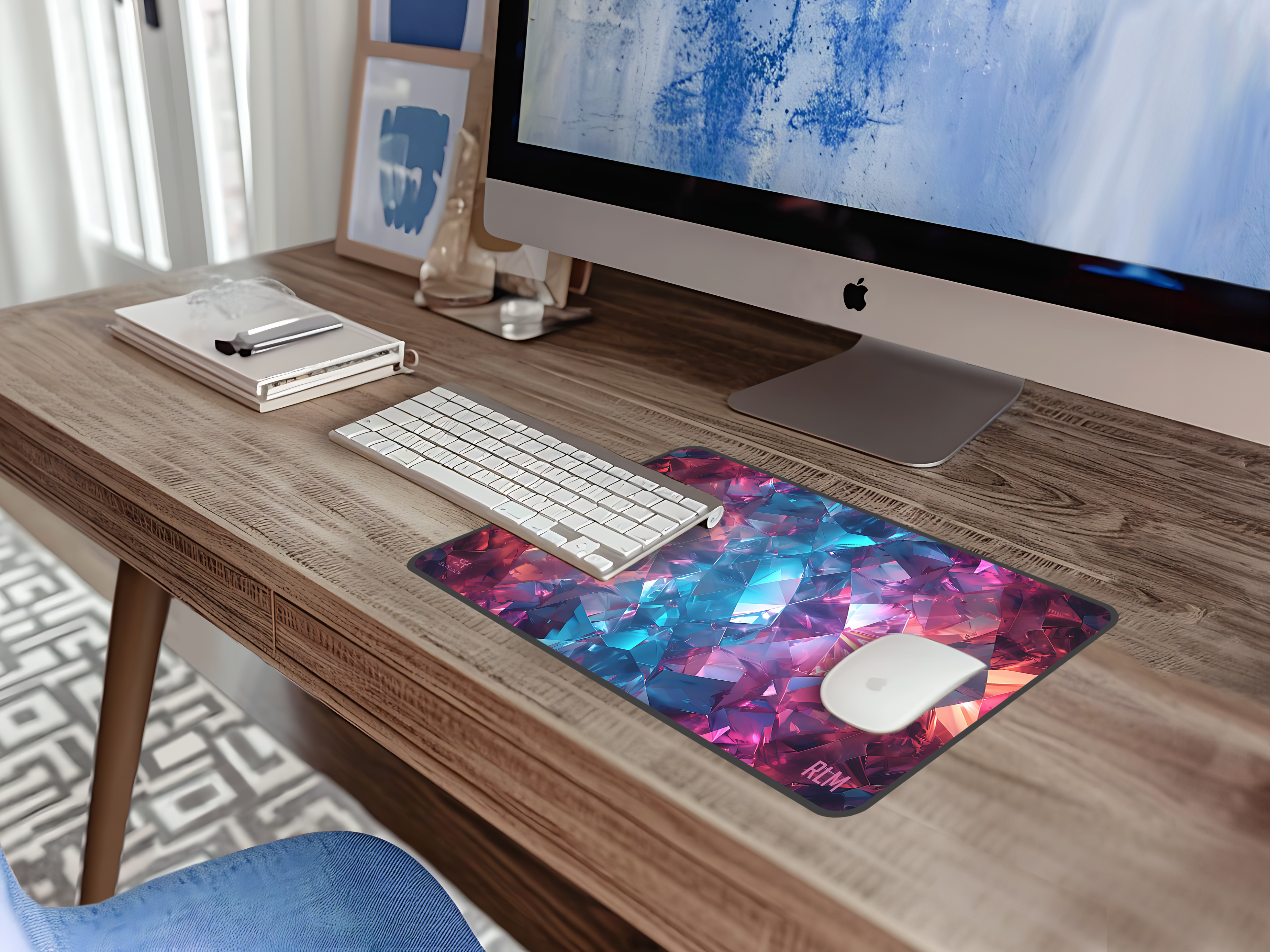 Super Nova Gemstone Desk Mat — Personalized Gemstone Mouse Pad