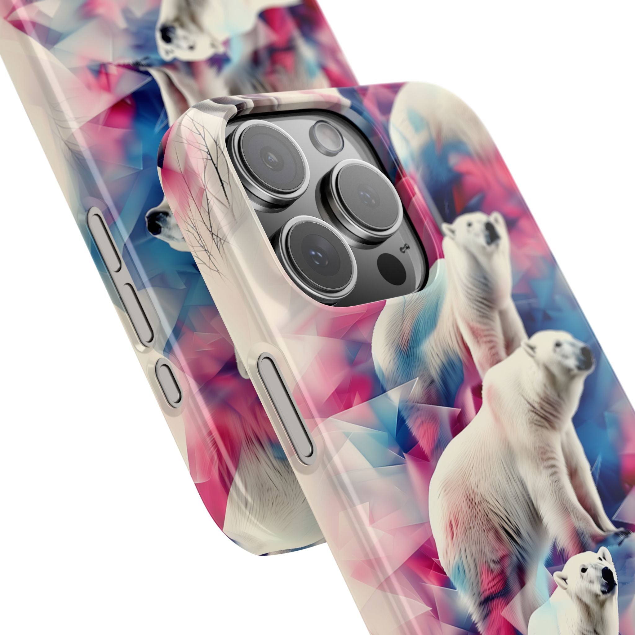 Polar Bear Prism Slim Phone Case — Colorful Personalizable Arctic Design