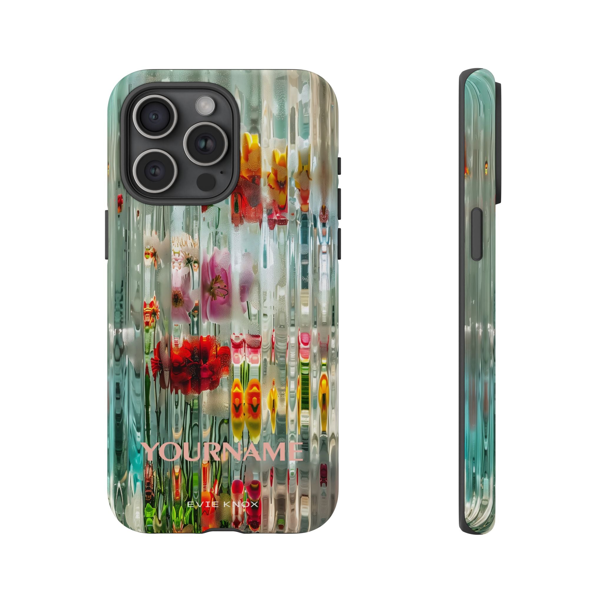 Abstract Floral Tough iPhone Case — Colorful Waterglass Pattern, Protective iPhone Cover