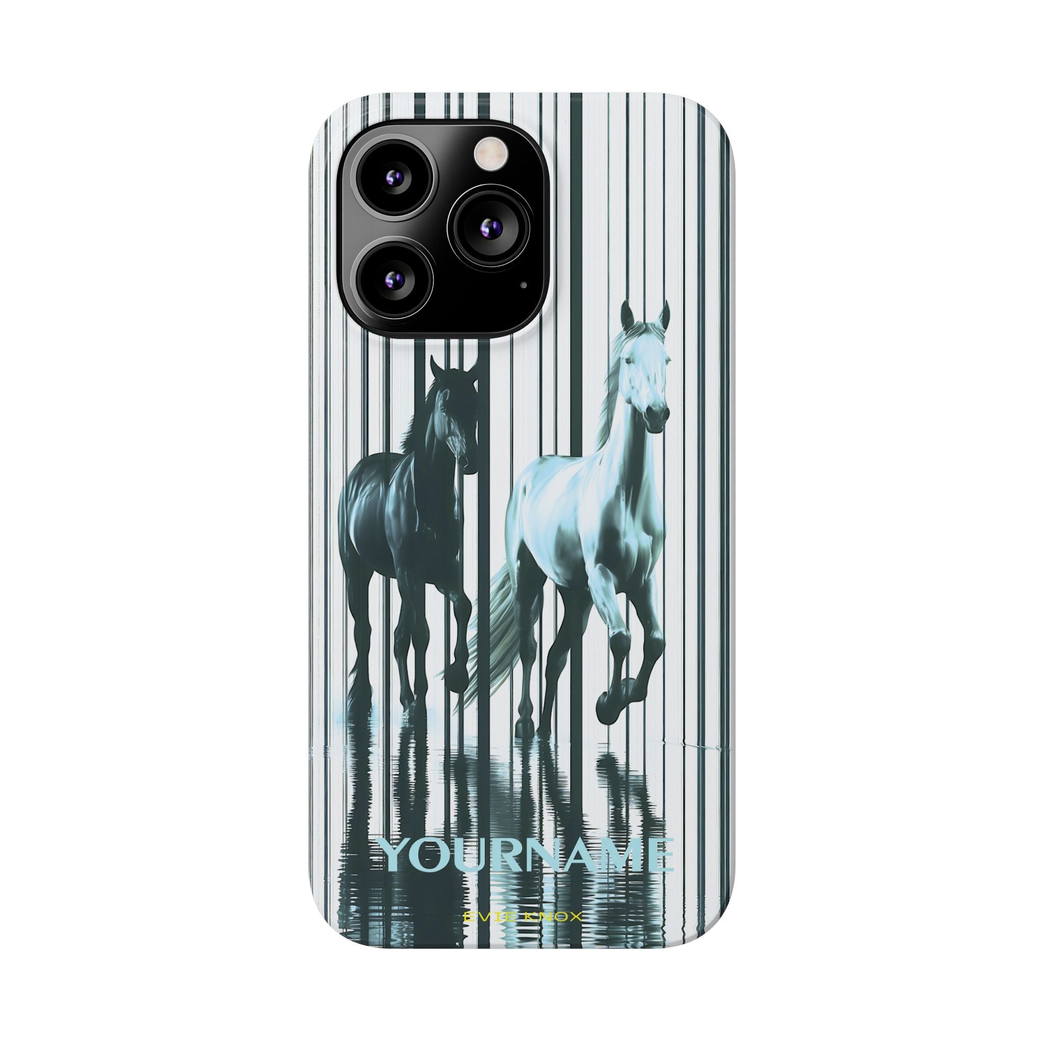 Stallion Mirage Slim iPhone Case – Galloping Horse Black & White Design