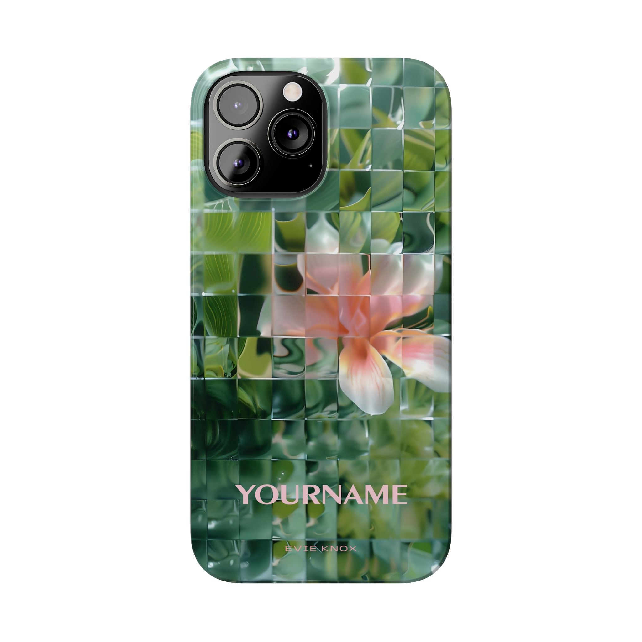 Tropical Mosaic Flower Slim iPhone Case - Personalizable Phone Case