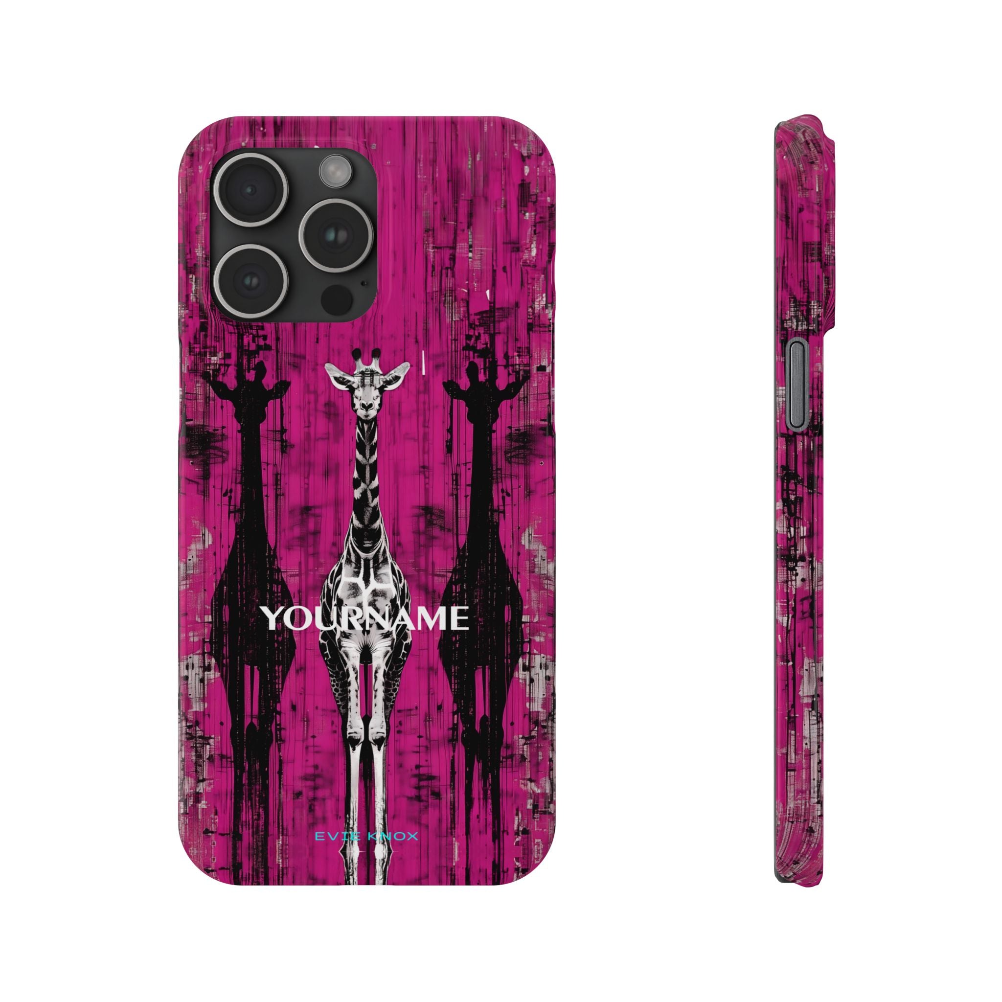 Giraffes on Berry iPhone Slim Case — Personalizable Full‑Wrap Protection