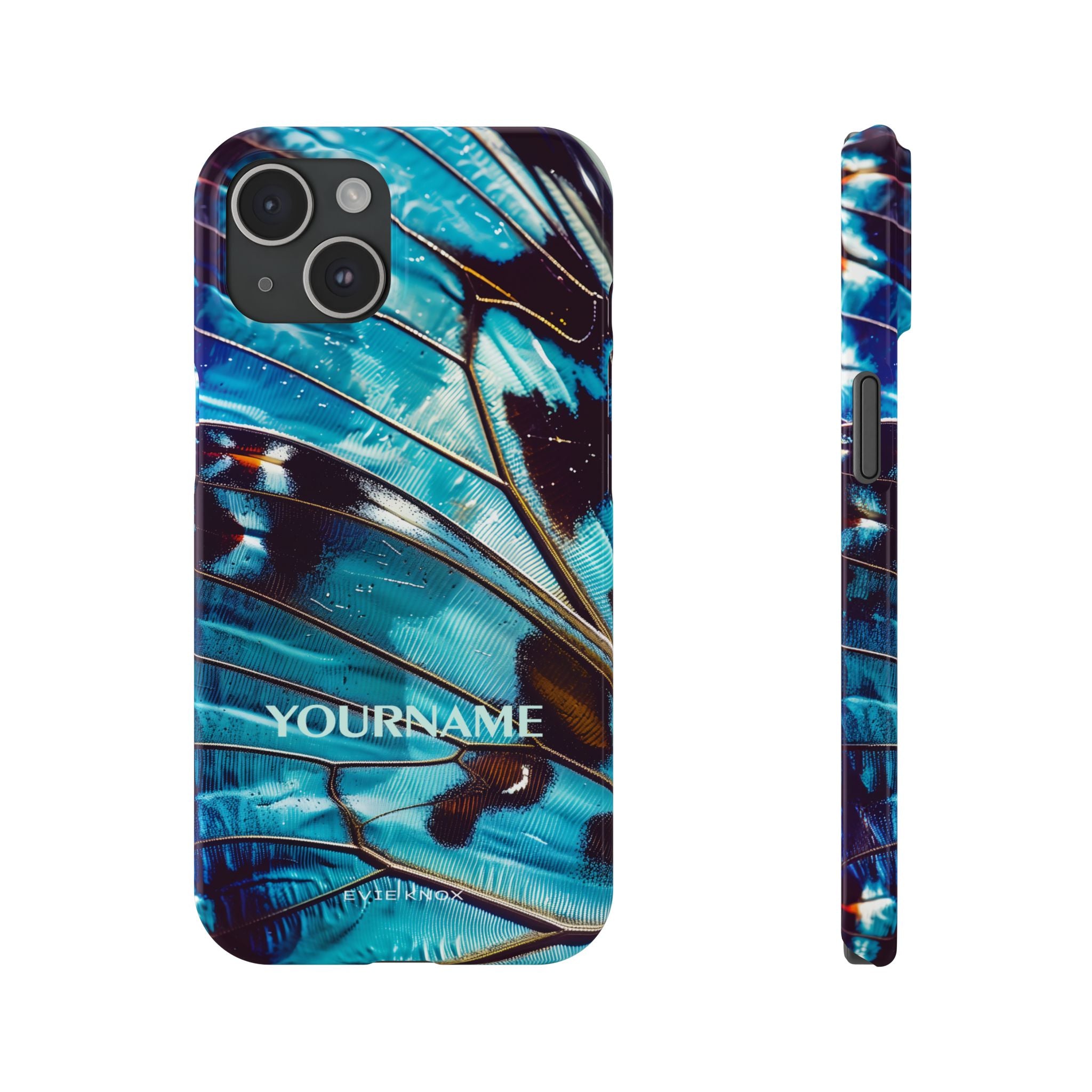 Blue Morpho Butterfly Wing Slim Phone Case