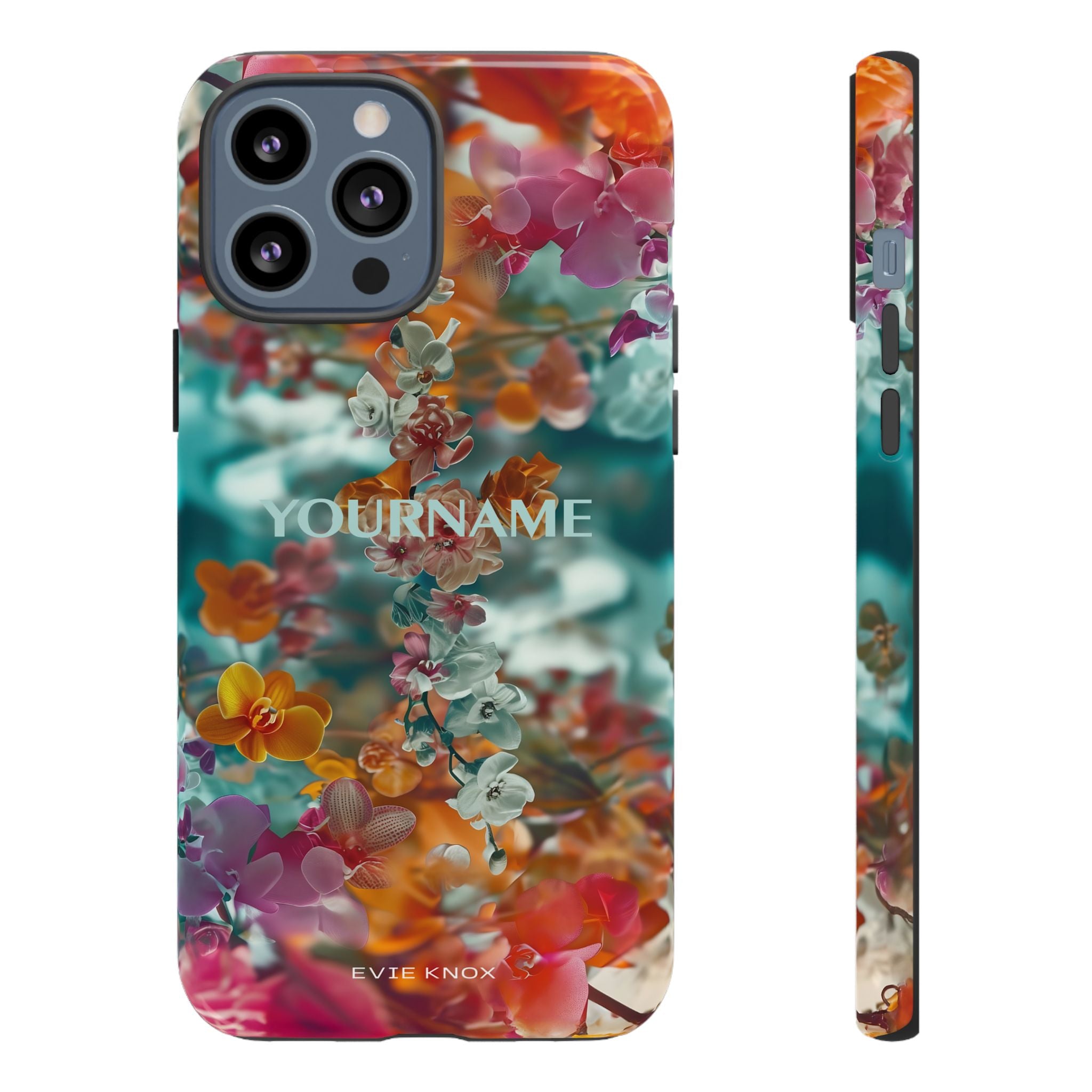 Floral Cascade Tough iPhone Case — Vibrant Tropical Blossom Design