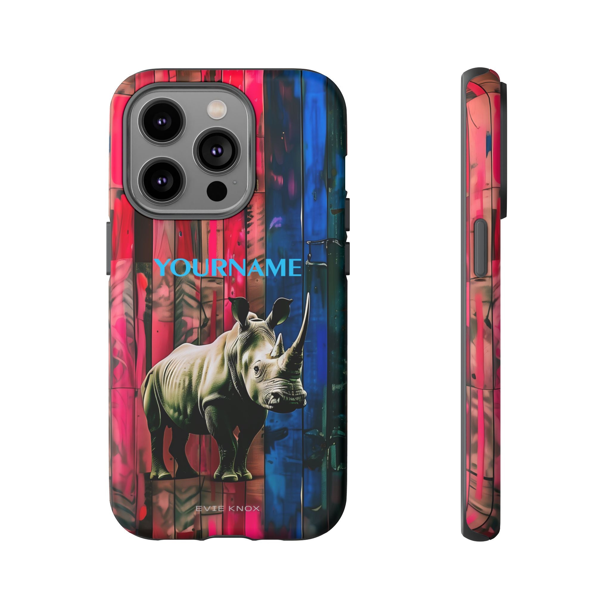 Rhinoceros Graphic Tough Phone Case — Personalized Protective Cover