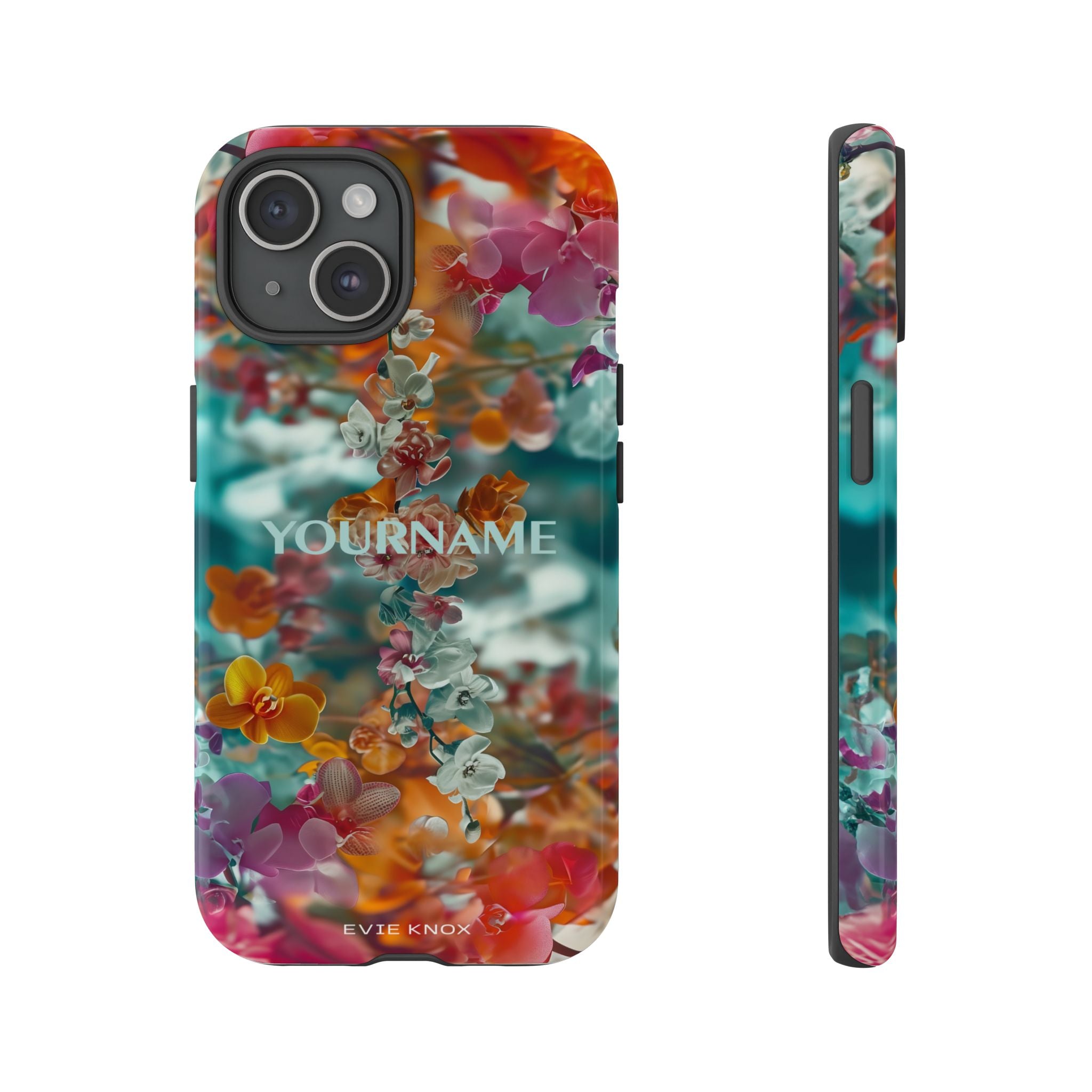 Floral Cascade Tough iPhone Case — Vibrant Tropical Blossom Design