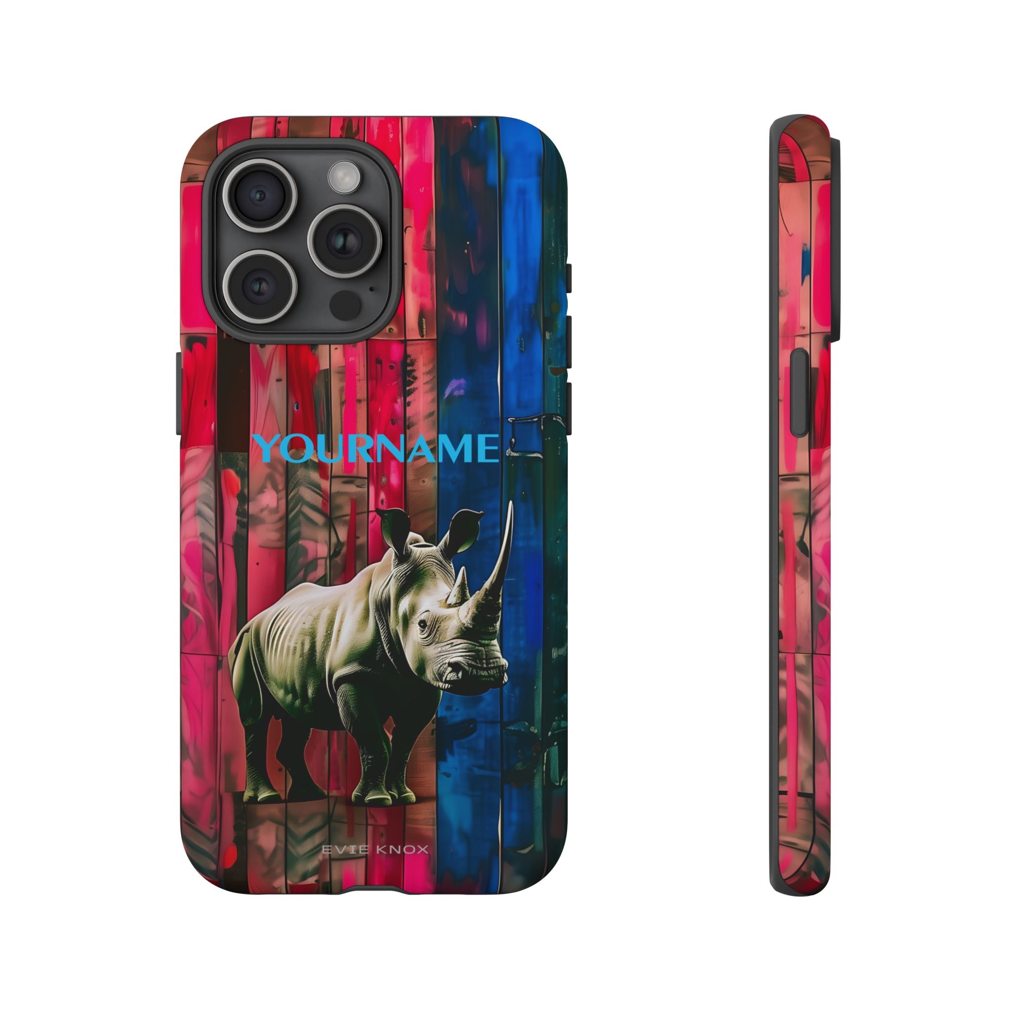 Rhinoceros Graphic Tough Phone Case — Personalized Protective Cover