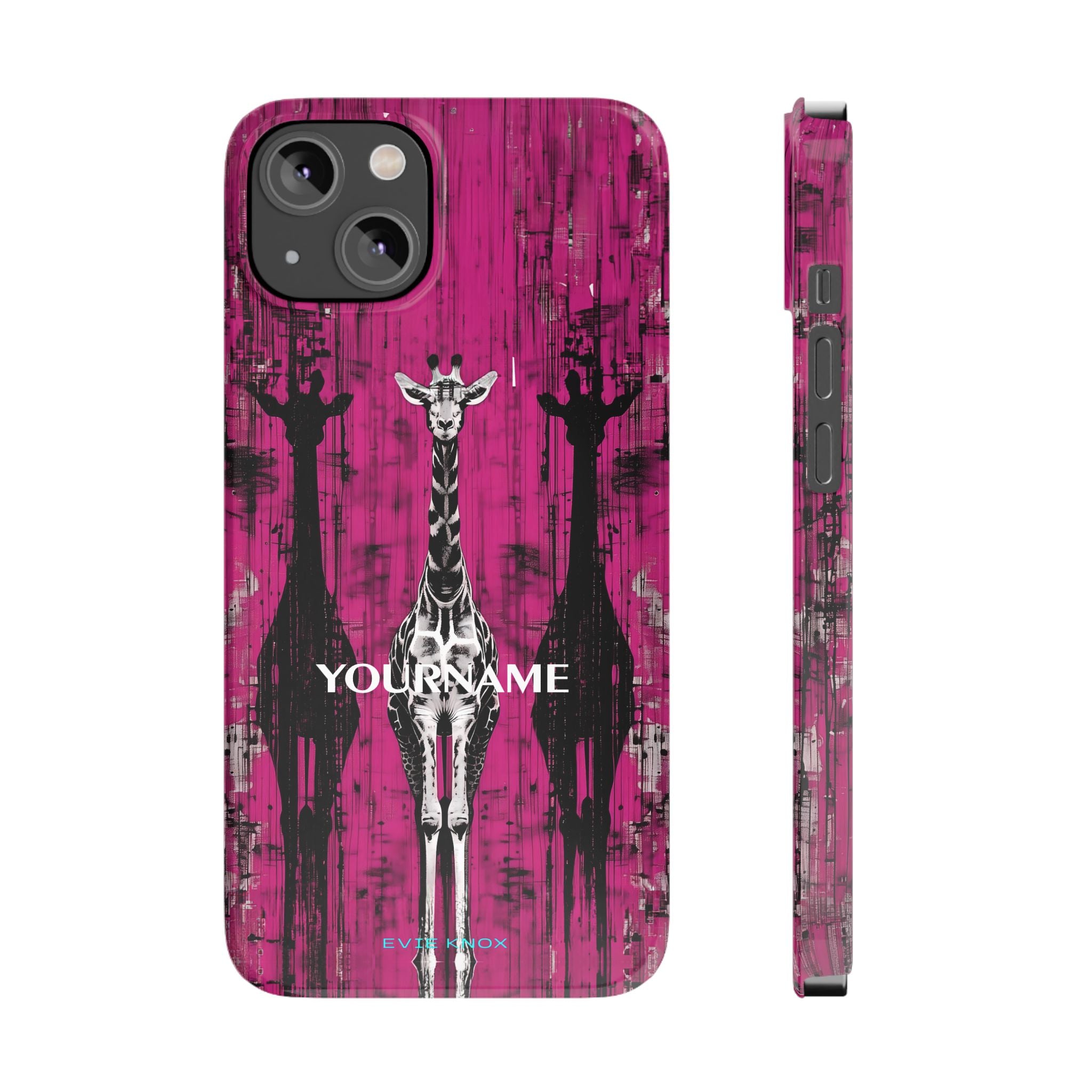 Giraffes on Berry iPhone Slim Case — Personalizable Full‑Wrap Protection
