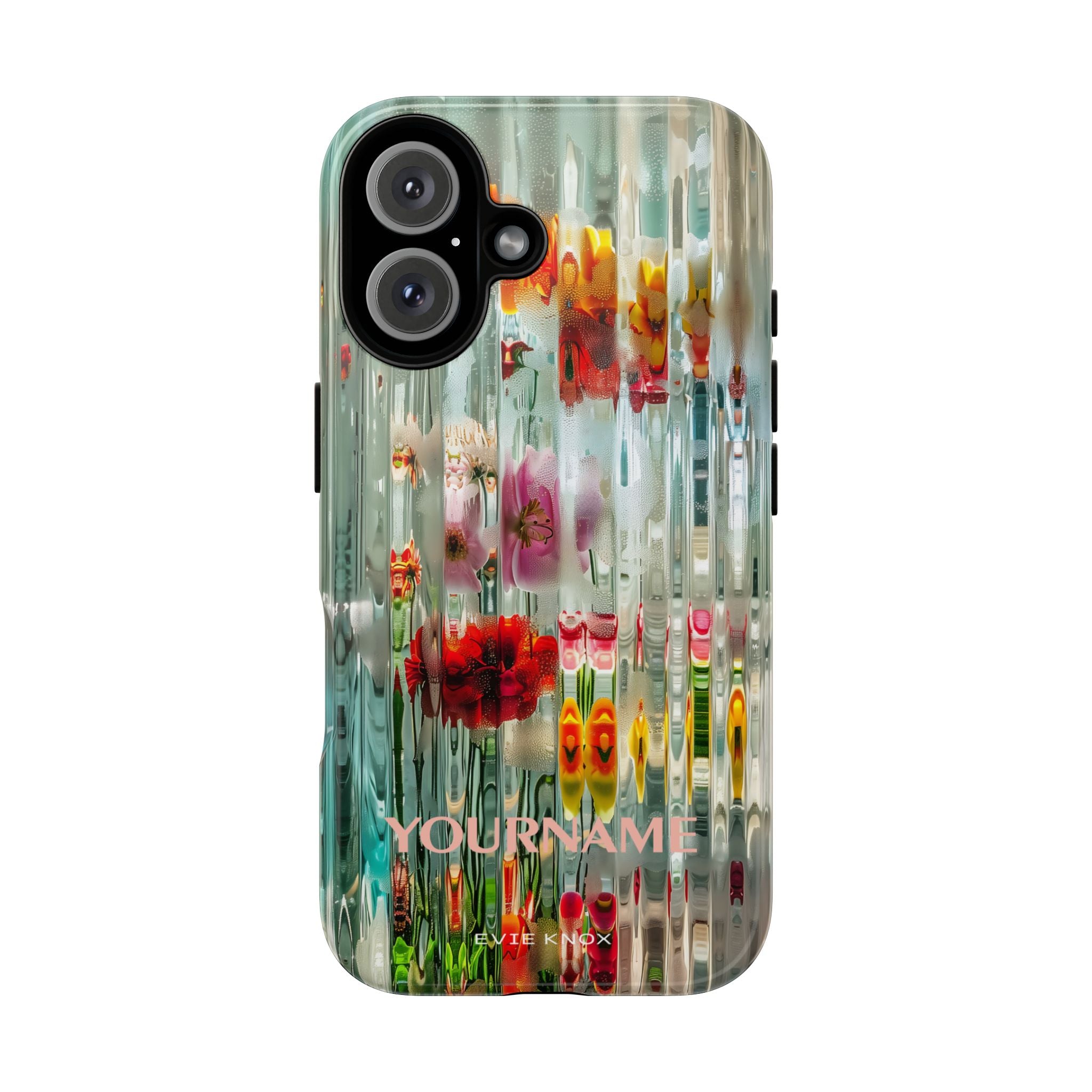 Abstract Floral Tough iPhone Case — Colorful Waterglass Pattern, Protective iPhone Cover
