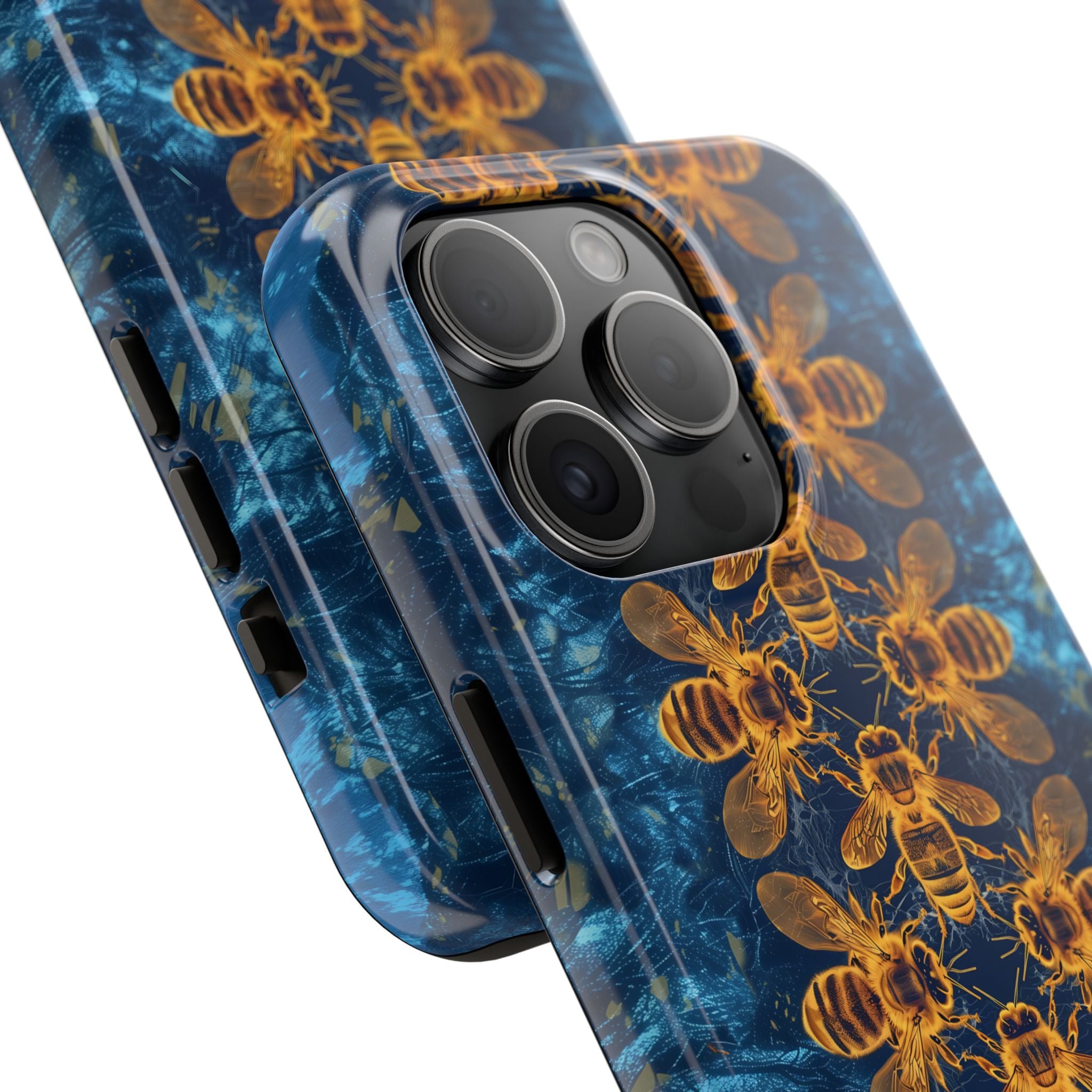 Bees On Blue iPhone Case