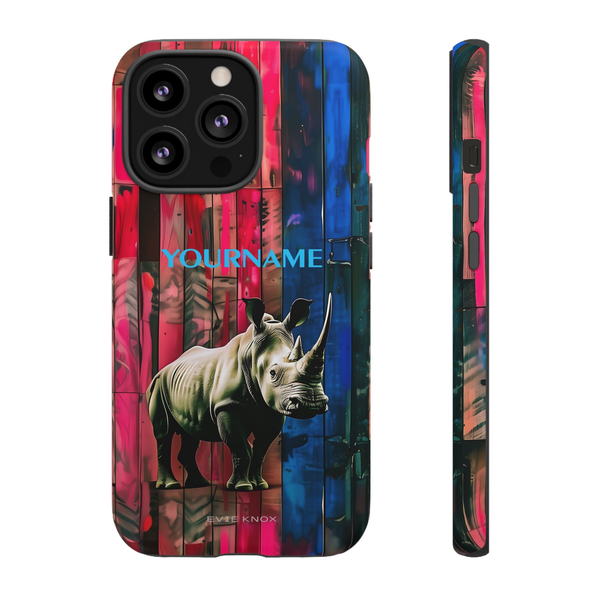 Rhinoceros Graphic Tough Phone Case — Personalized Protective Cover