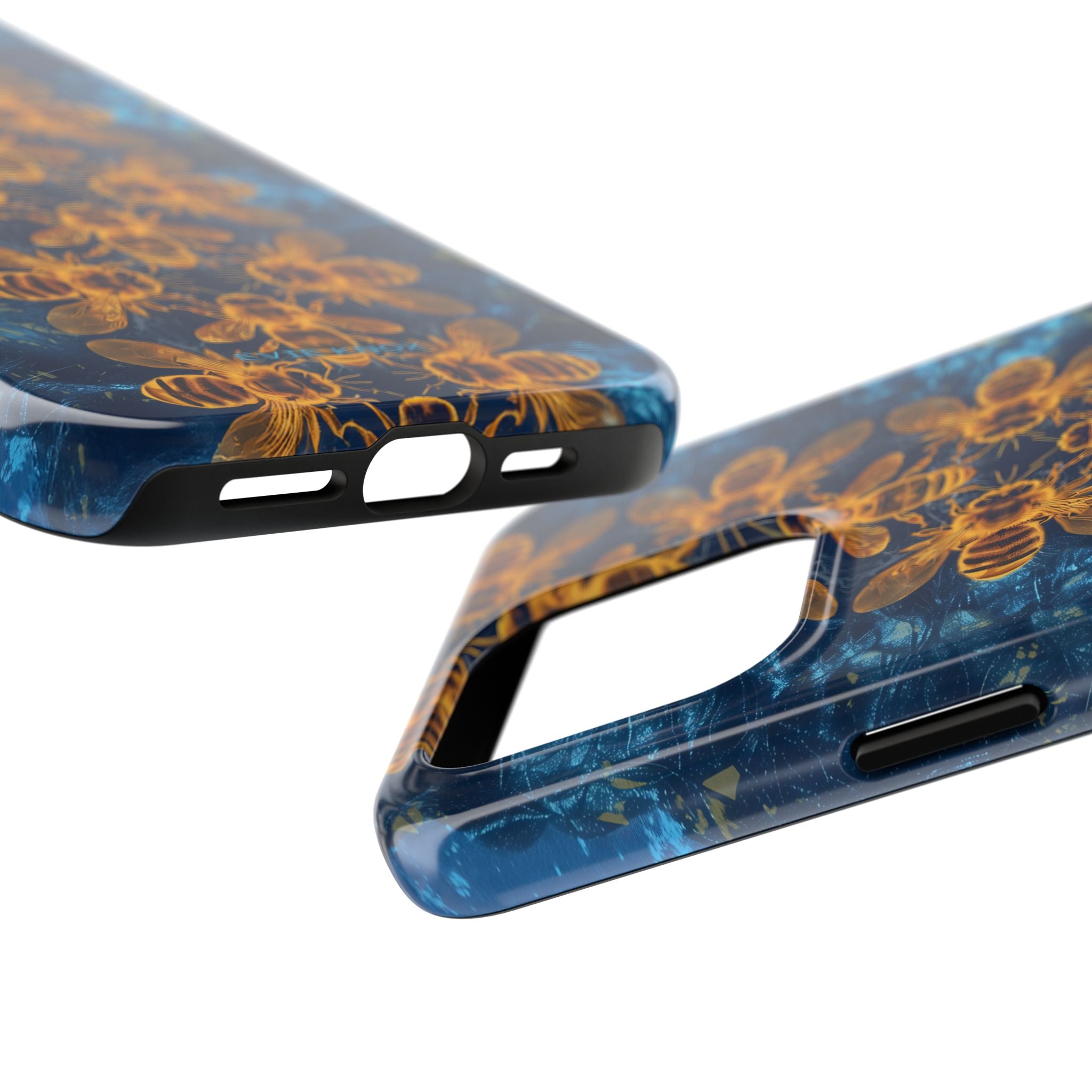 Bees On Blue iPhone Case