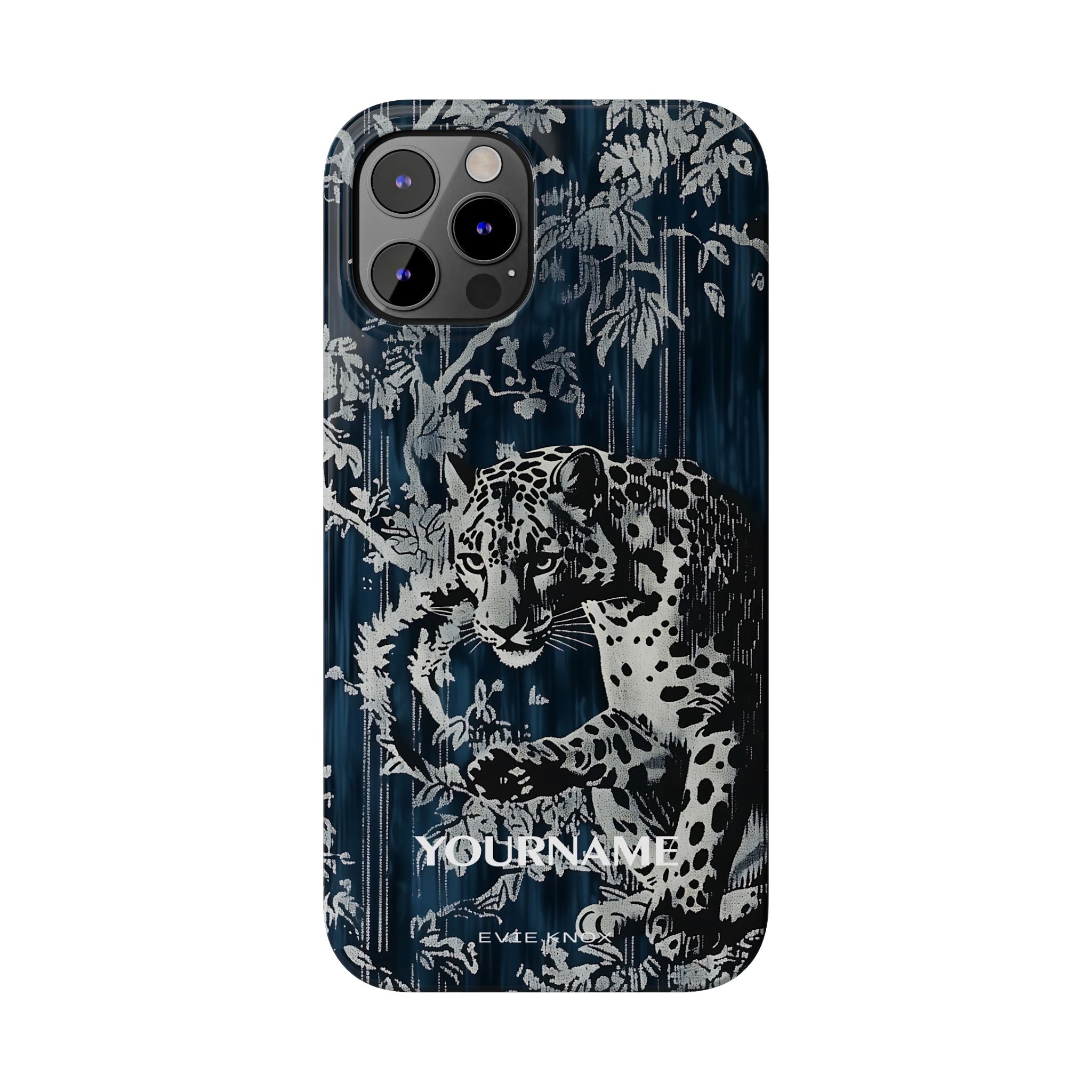 Indigo Leopard Slim Phone Case — Night Jungle Panther Design
