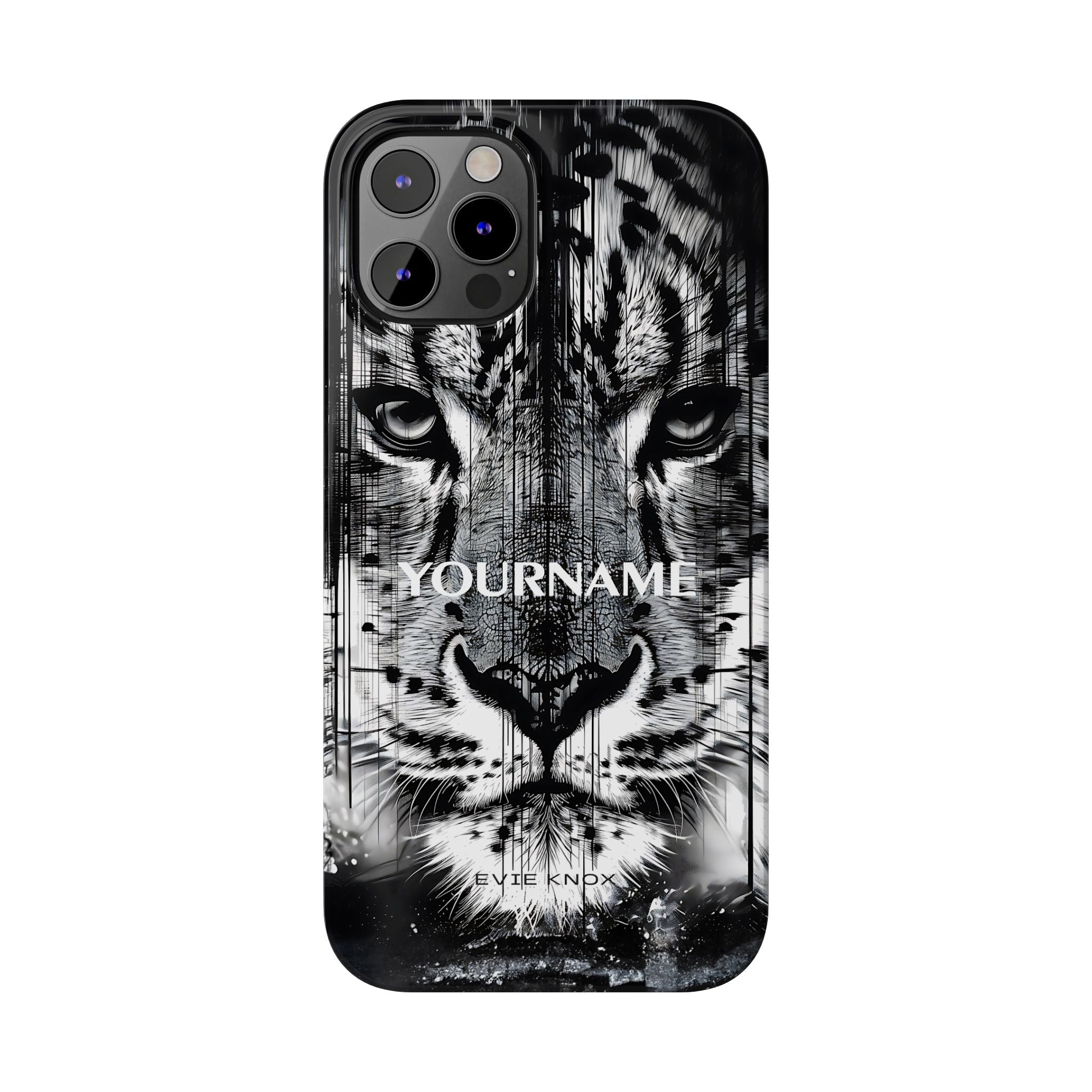 Siberian Tiger Face Slim iPhone Case — Black & White Protective Case