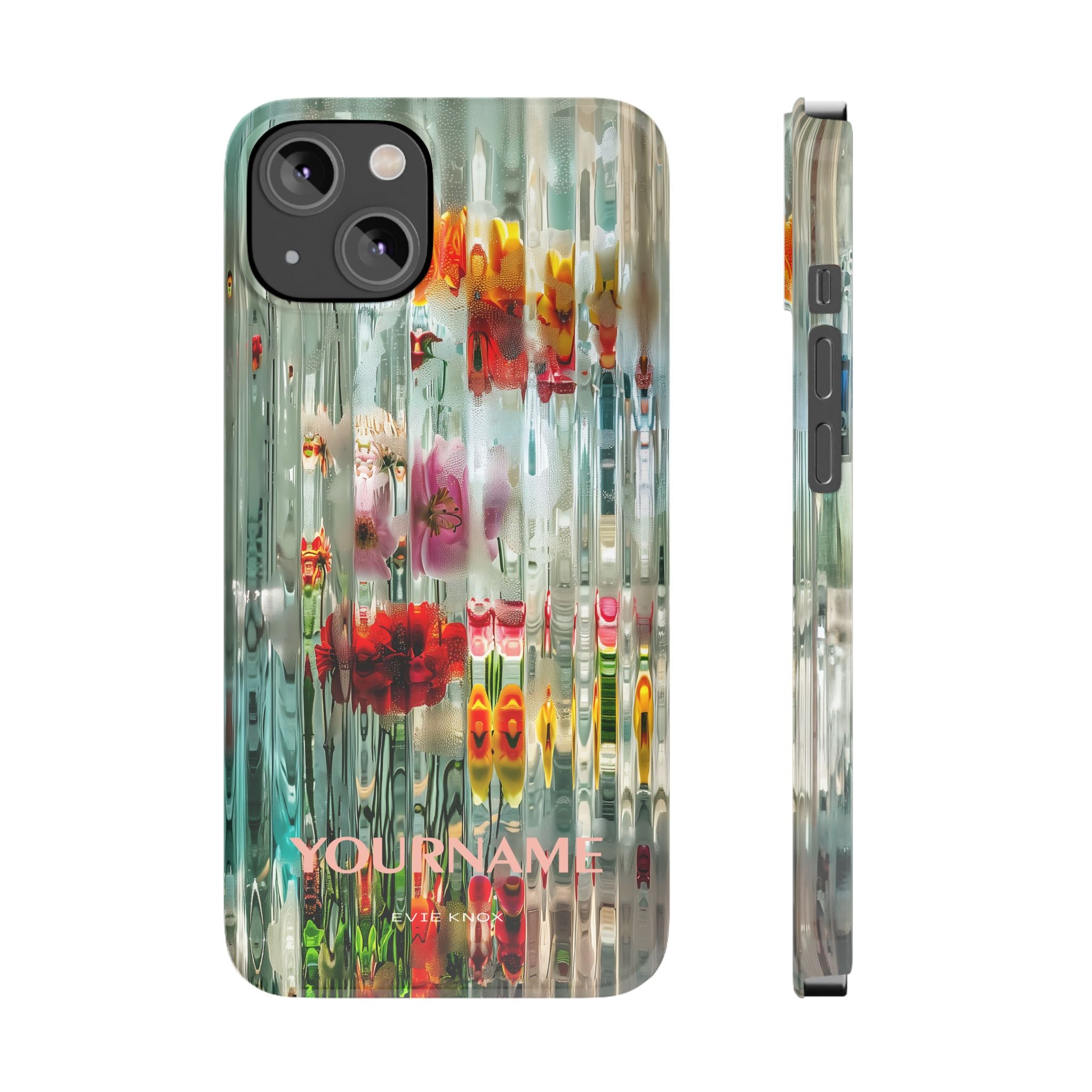 Abstract Floral Slim iPhone Case — Colorful Waterglass Pattern, Protective iPhone Cover