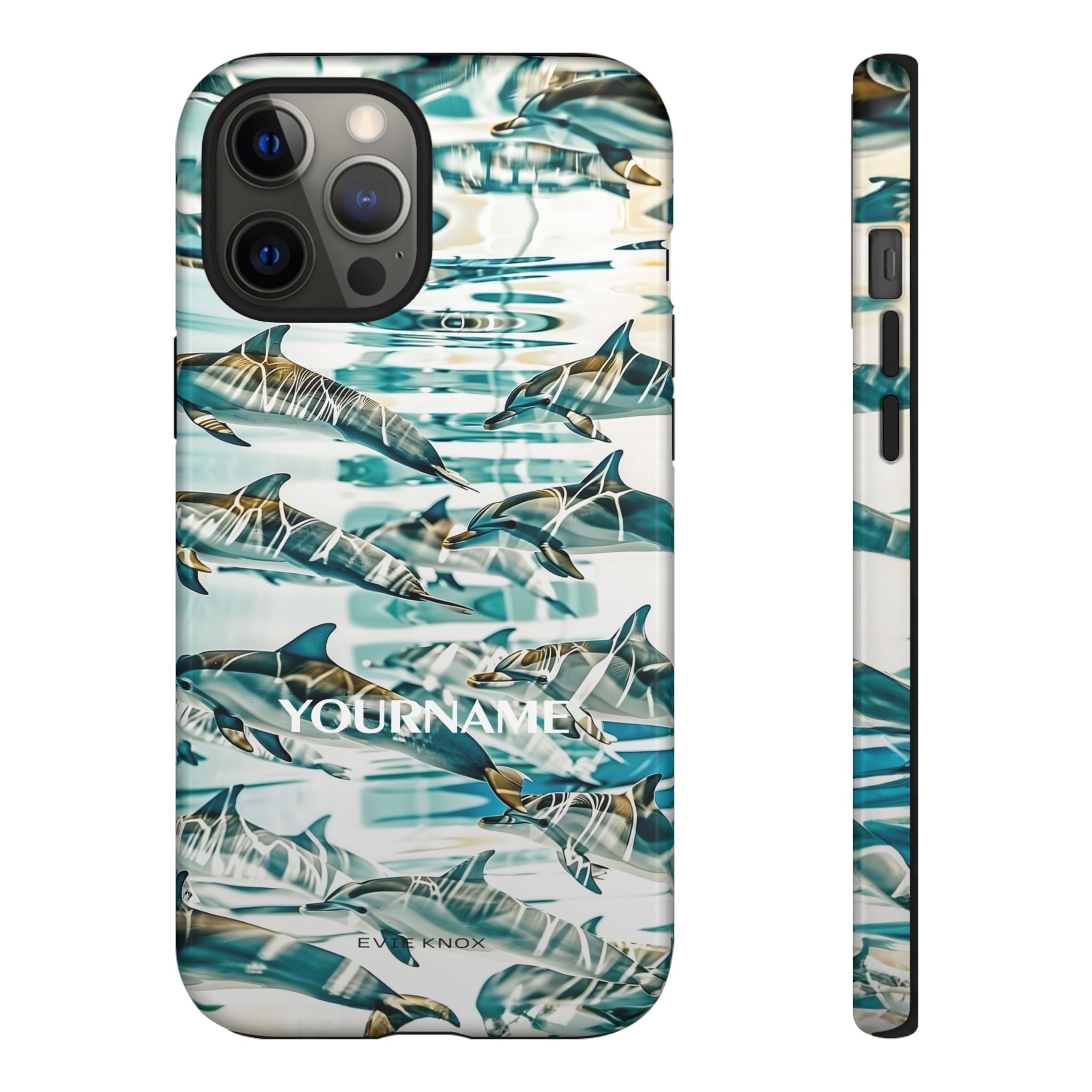 Dolphin Wave Tough Phone Case — Personalized Ocean Print