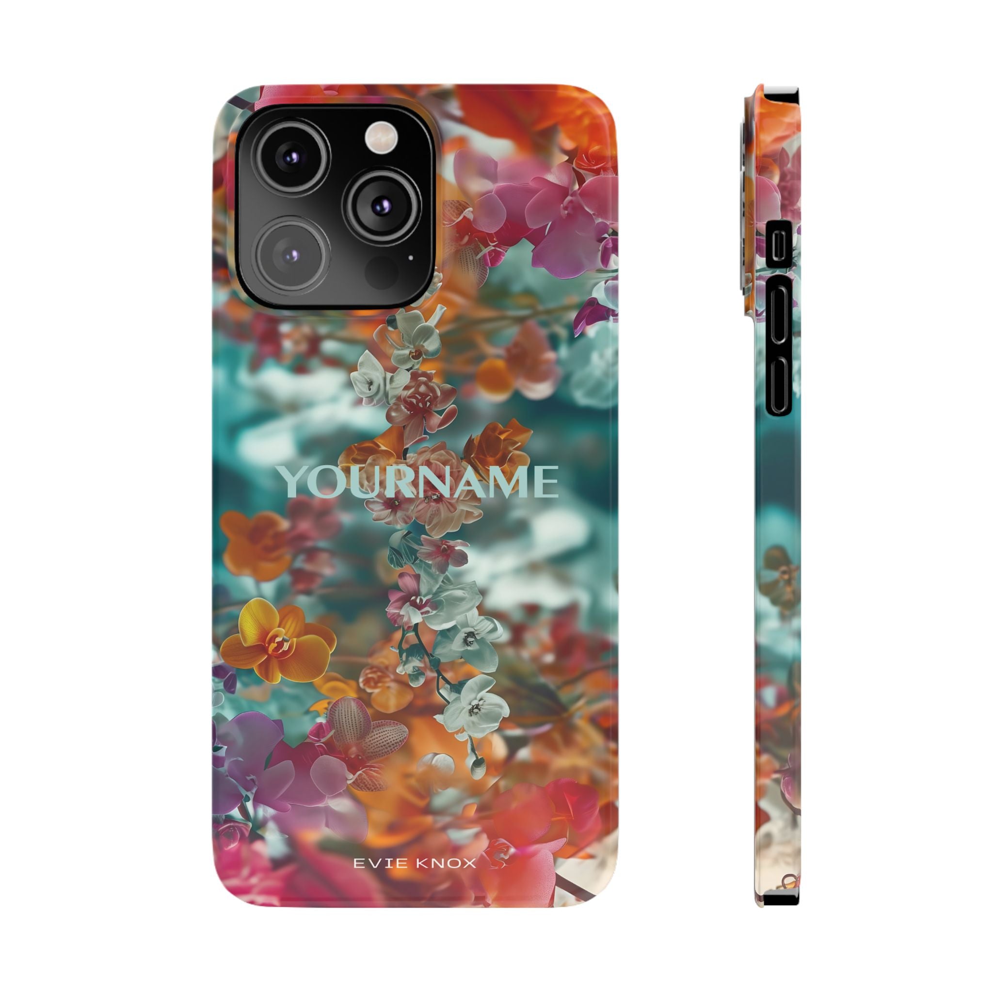 Floral Cascade Slim iPhone Case — Vibrant Tropical Blossom Design