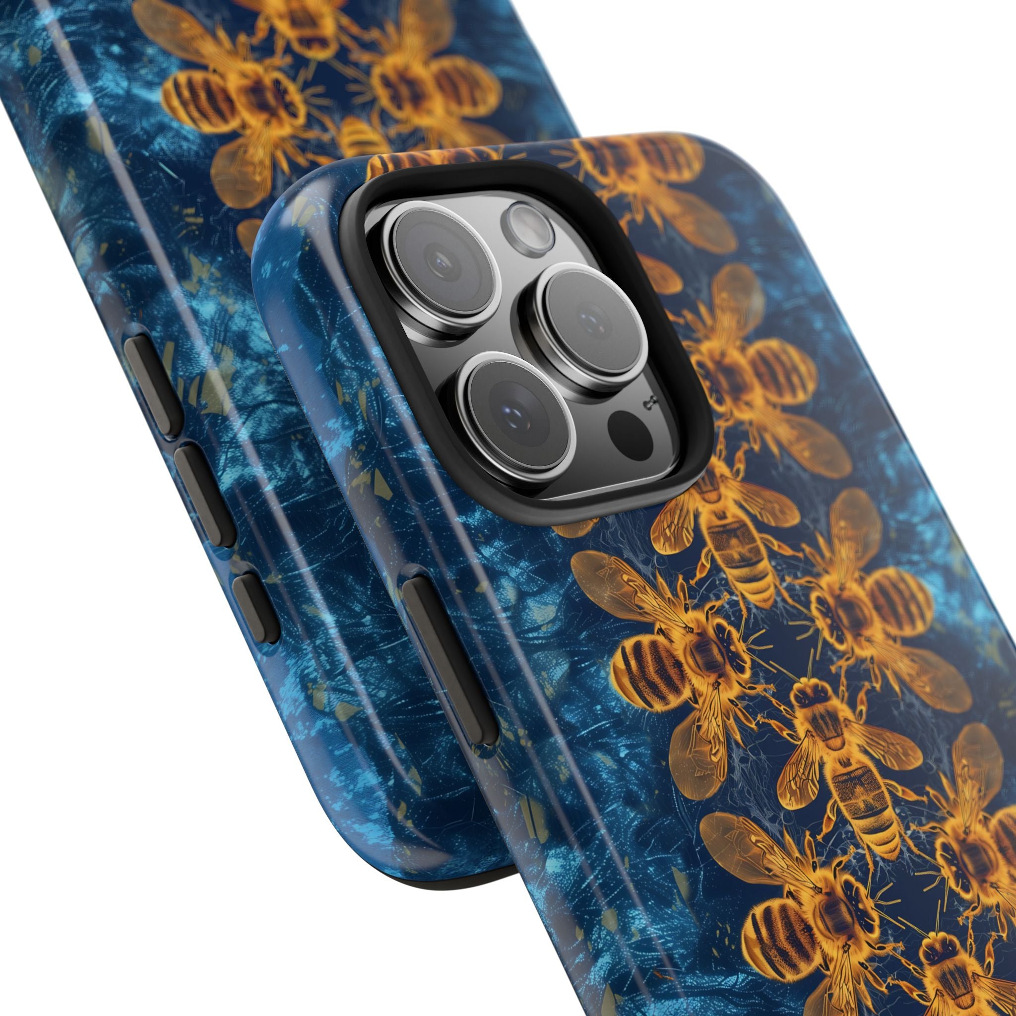 Bees On Blue iPhone Case