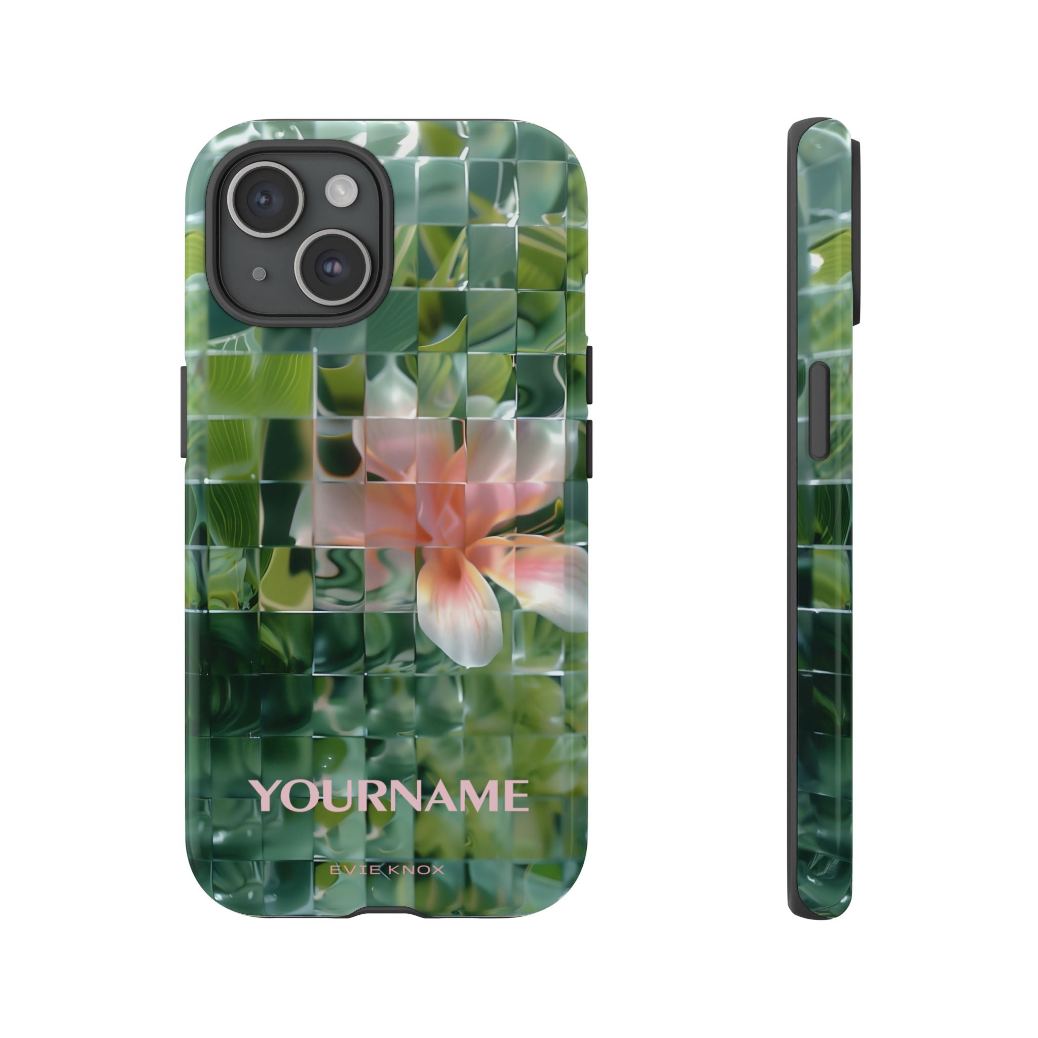 Tropical Mosaic Flower Tough iPhone Case - Personalizable Phone Case