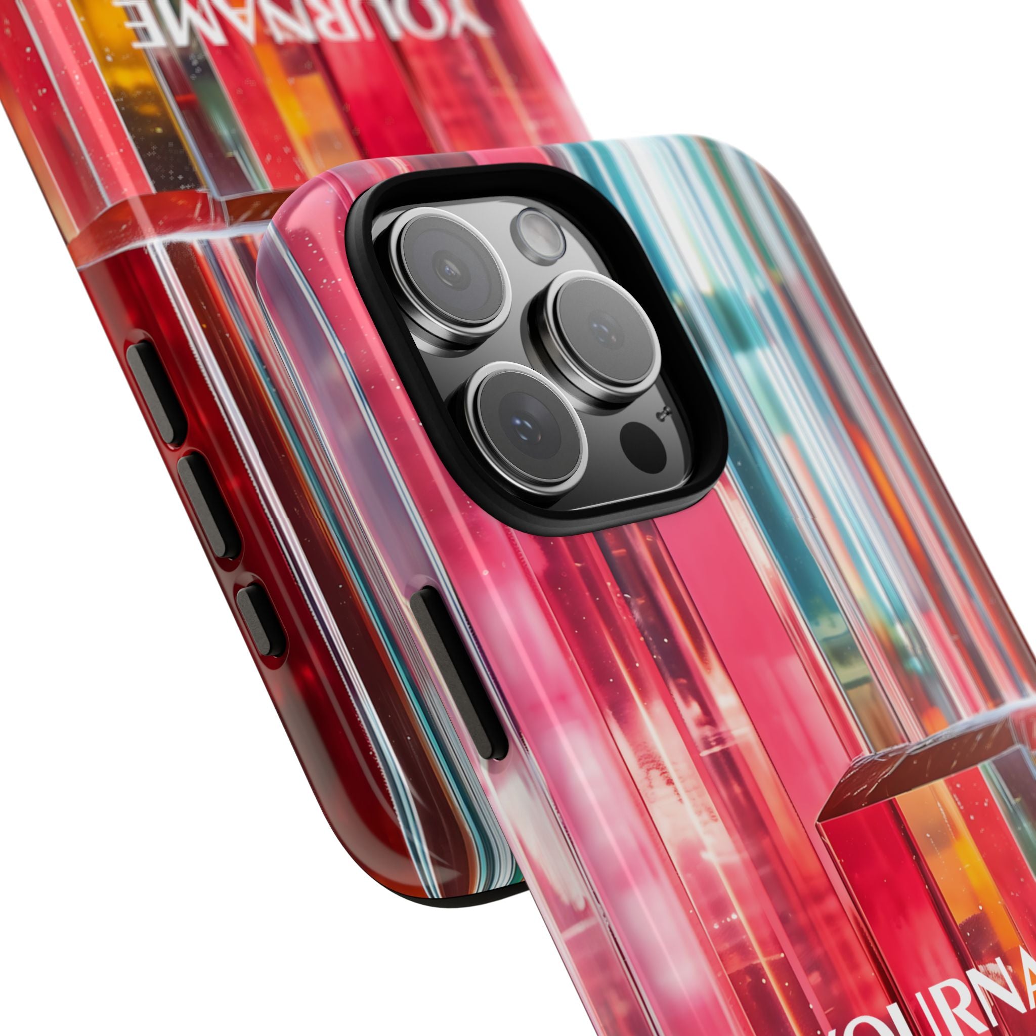 Abstract Prism Tough Phone Case — Red Geometric Crystal Design