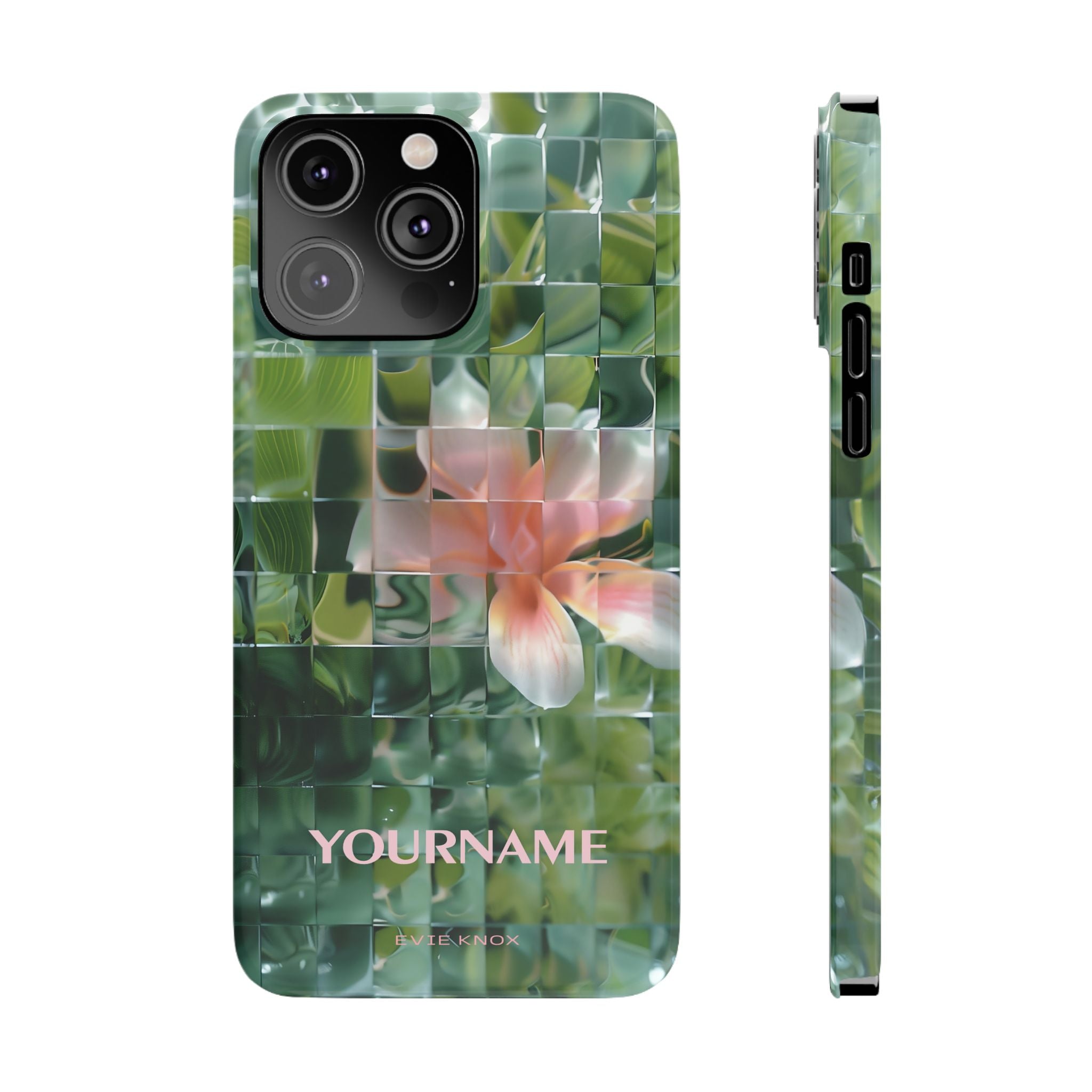 Tropical Mosaic Flower Slim iPhone Case - Personalizable Phone Case