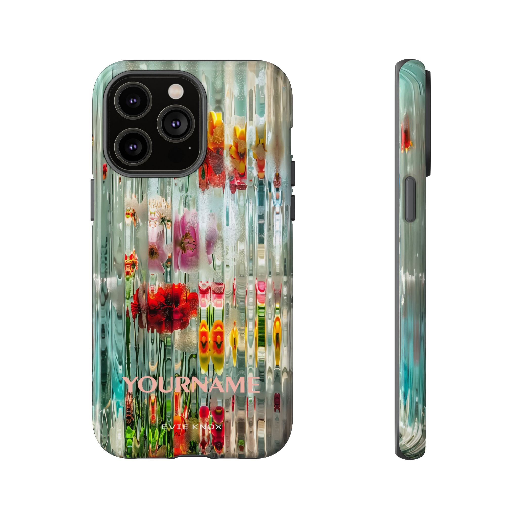 Abstract Floral Tough iPhone Case — Colorful Waterglass Pattern, Protective iPhone Cover