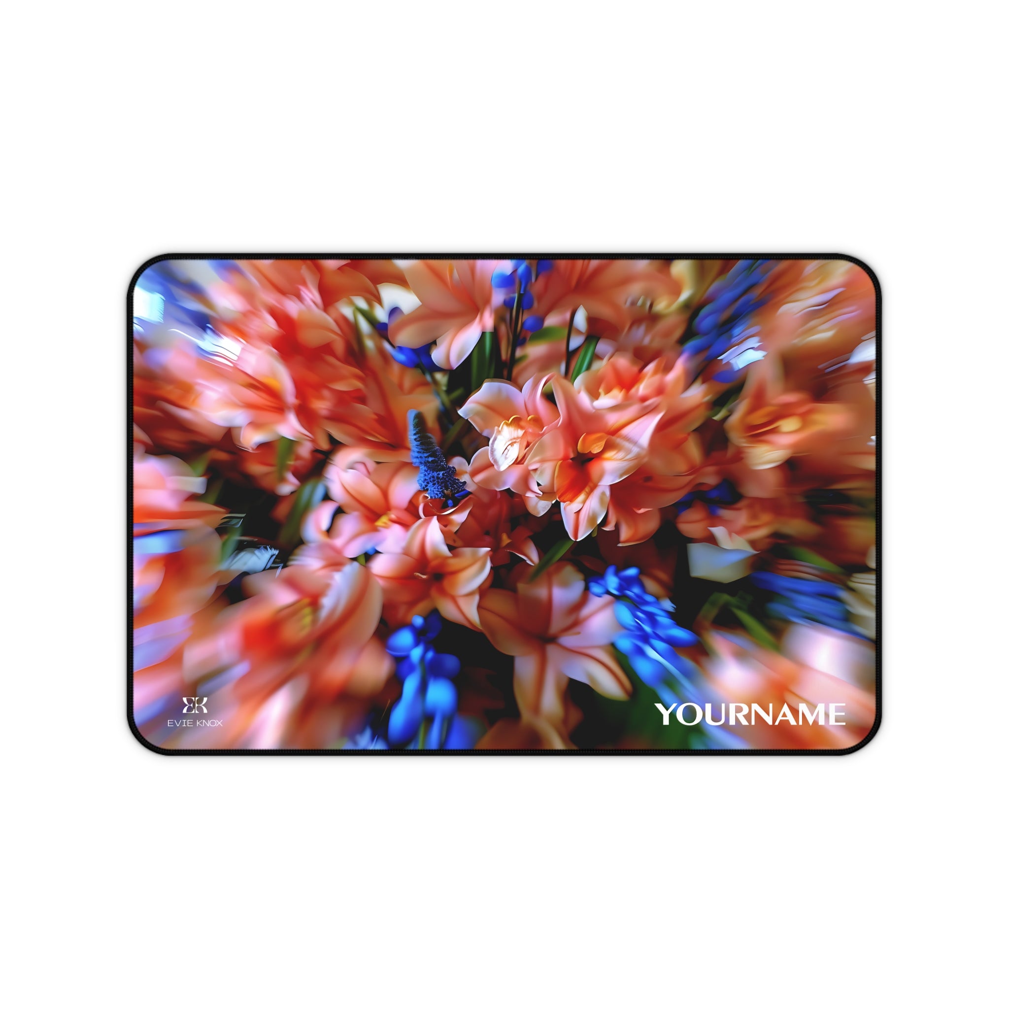 Vibrant Lily Bloom Desk Mat — Zoom Focus Floral Mouse Pad