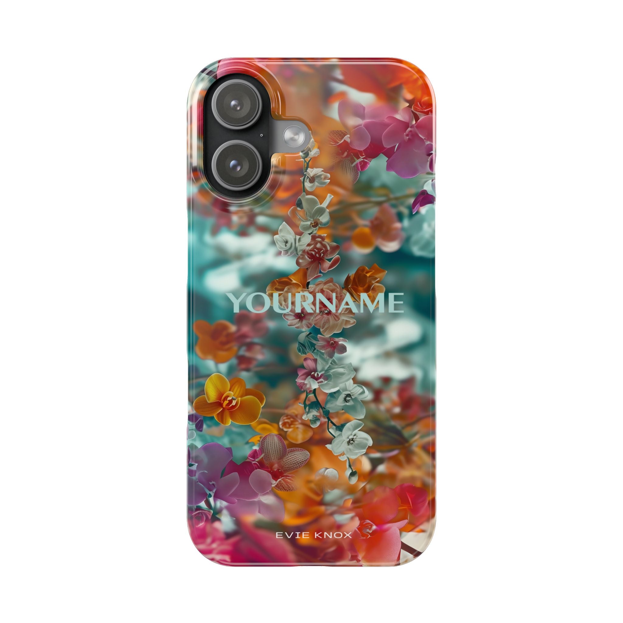 Floral Cascade Slim iPhone Case — Vibrant Tropical Blossom Design
