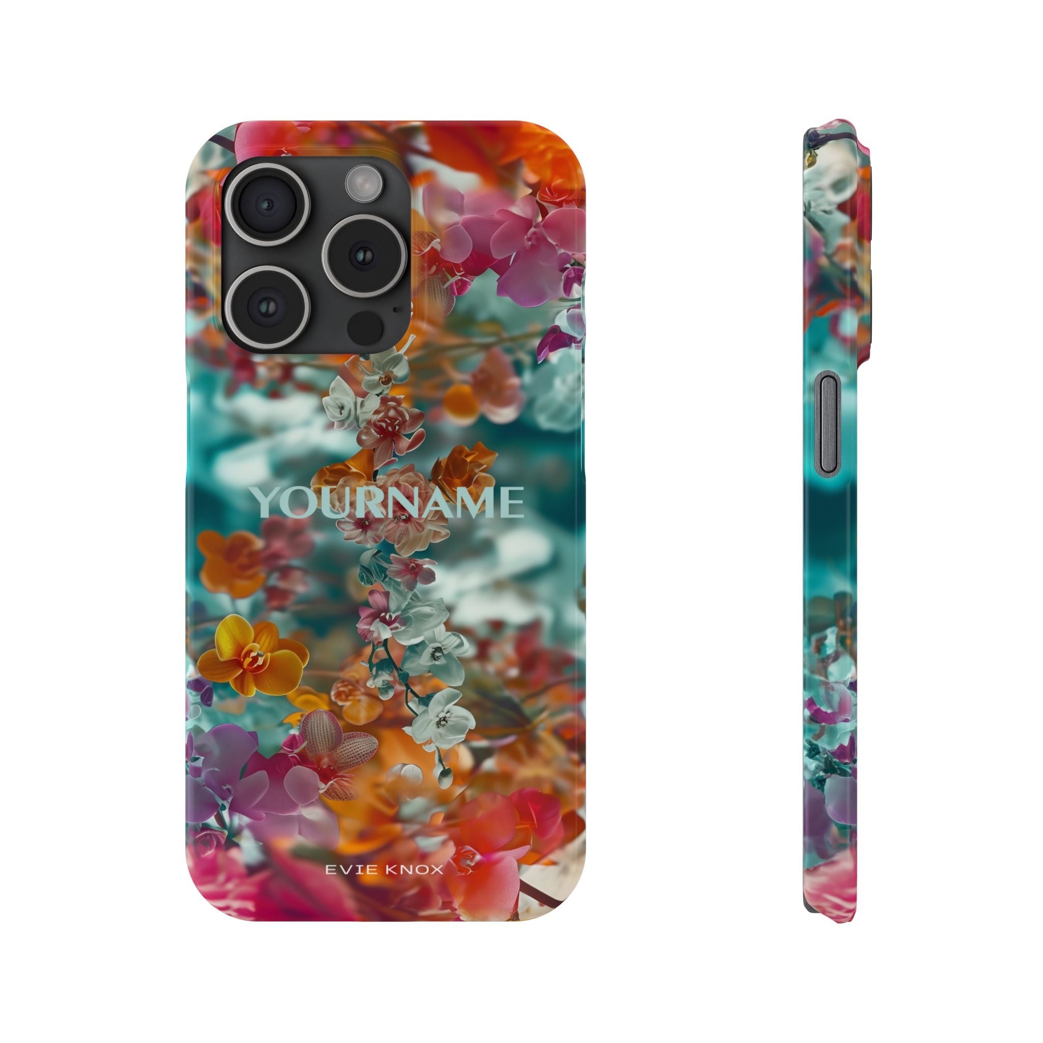 Floral Cascade Slim iPhone Case — Vibrant Tropical Blossom Design