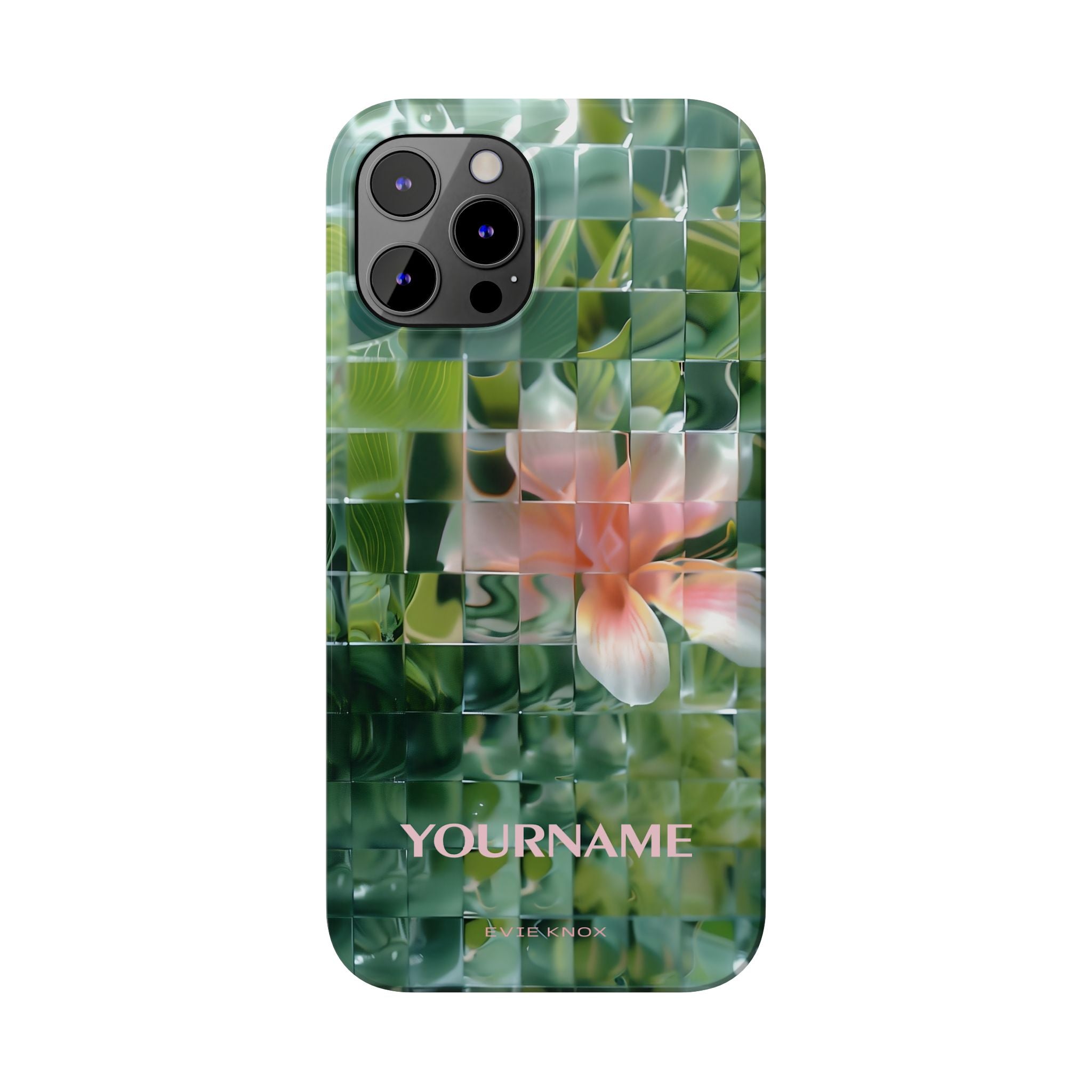Tropical Mosaic Flower Slim iPhone Case - Personalizable Phone Case