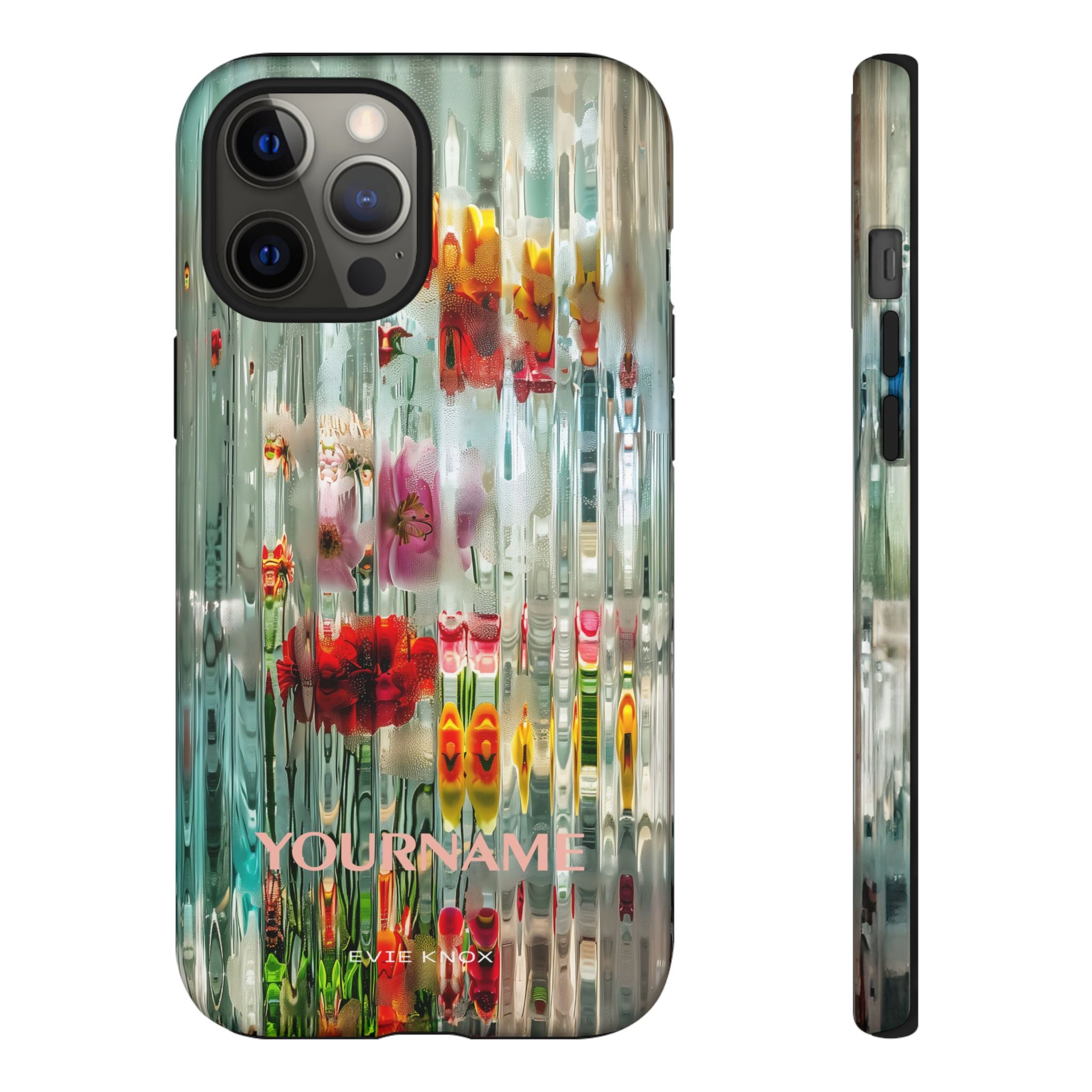Abstract Floral Tough iPhone Case — Colorful Waterglass Pattern, Protective iPhone Cover