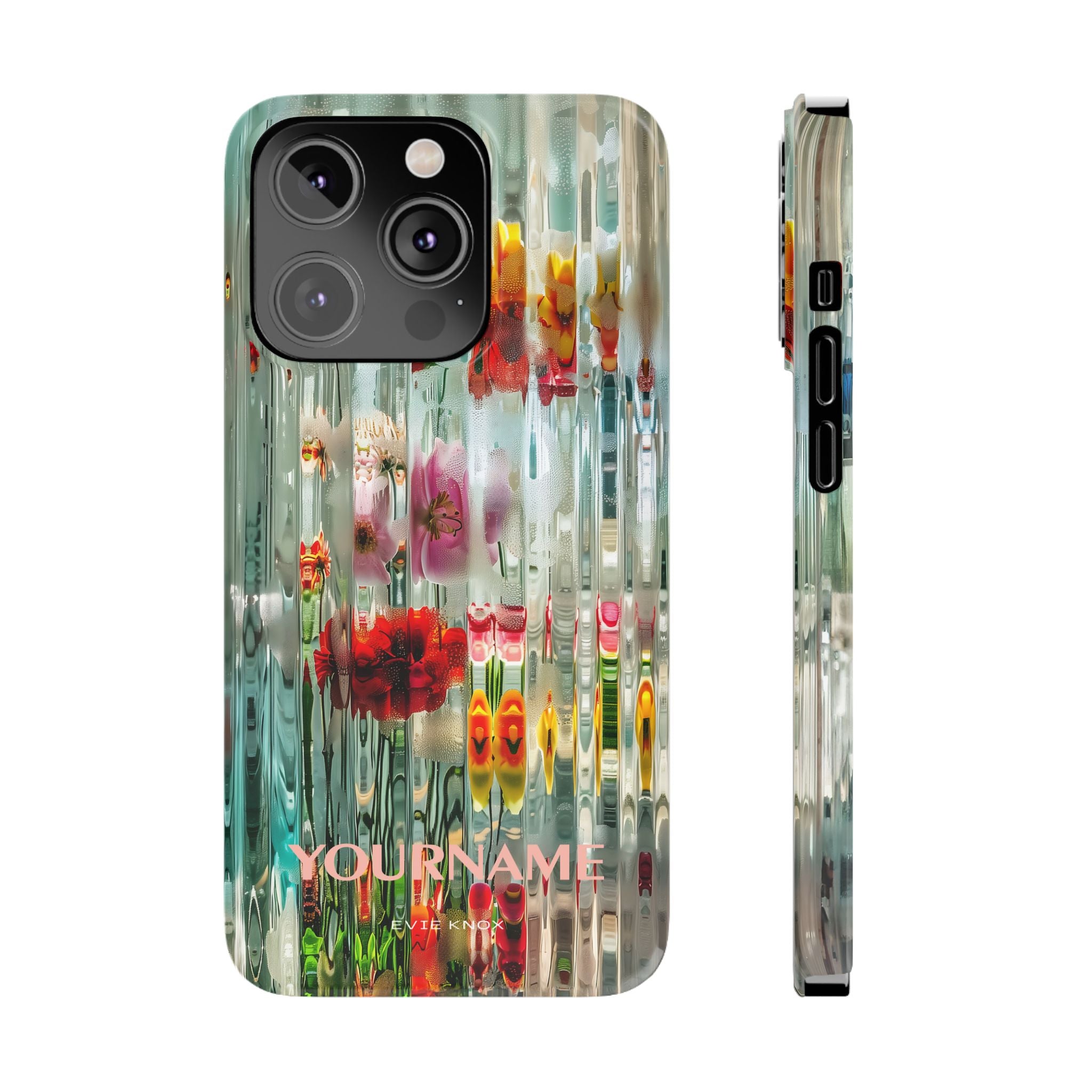 Abstract Floral Slim iPhone Case — Colorful Waterglass Pattern, Protective iPhone Cover