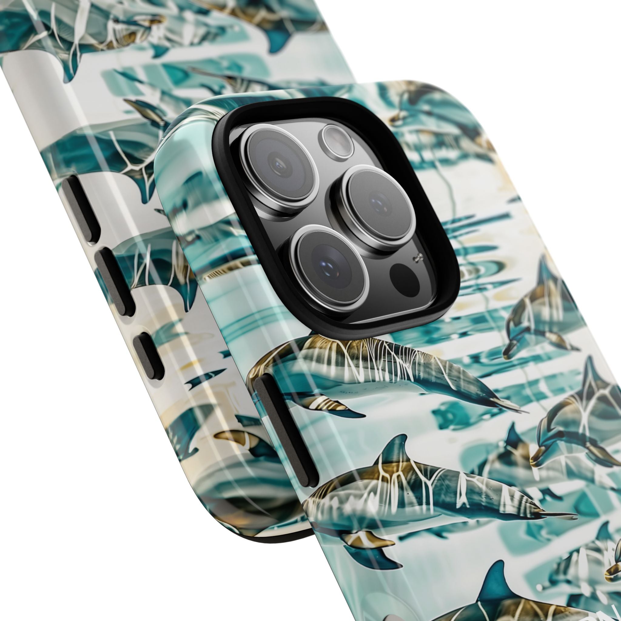 Dolphin Wave Tough Phone Case — Personalized Ocean Print