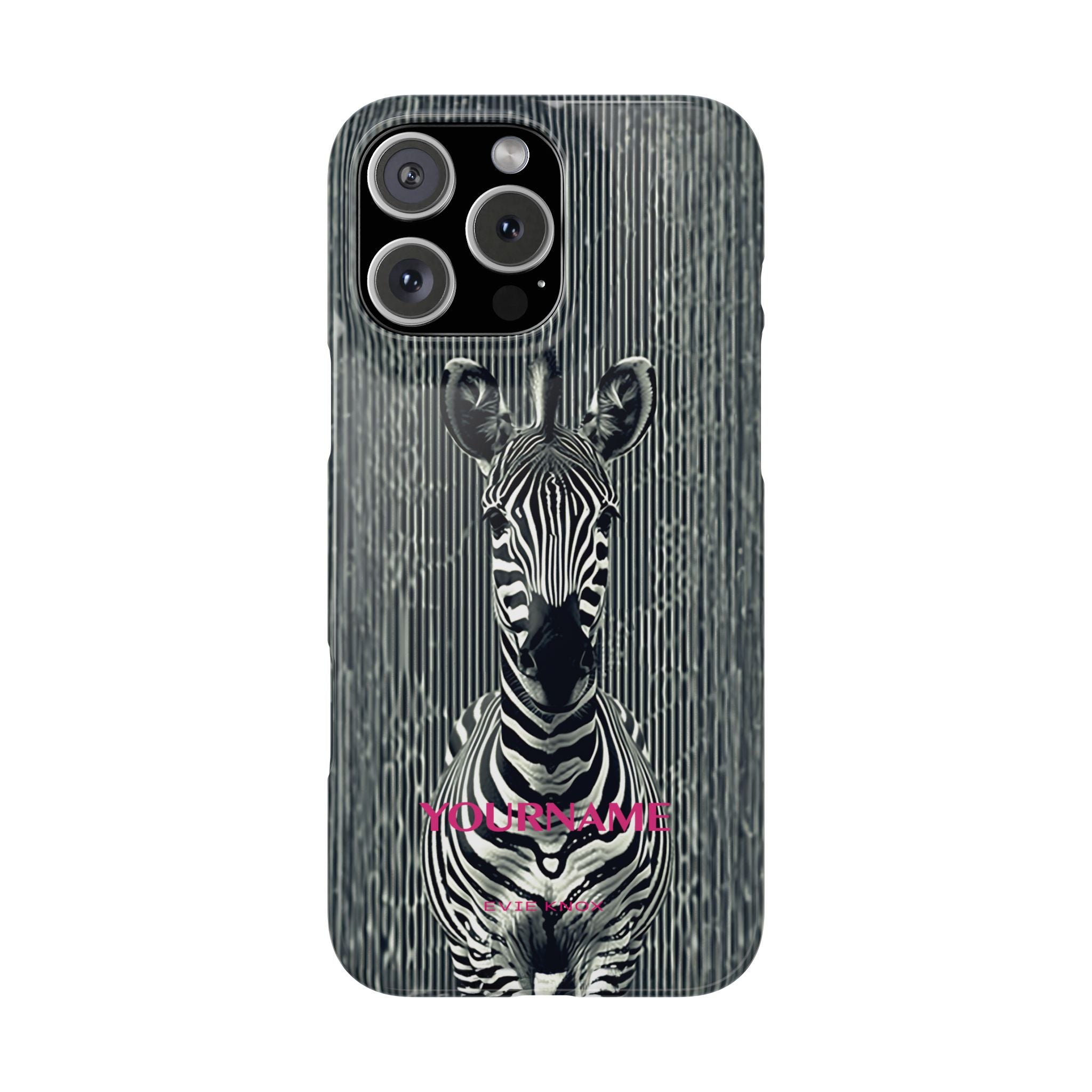 Zebra Stripe Slim Phone Case — Personalizable Safari Art