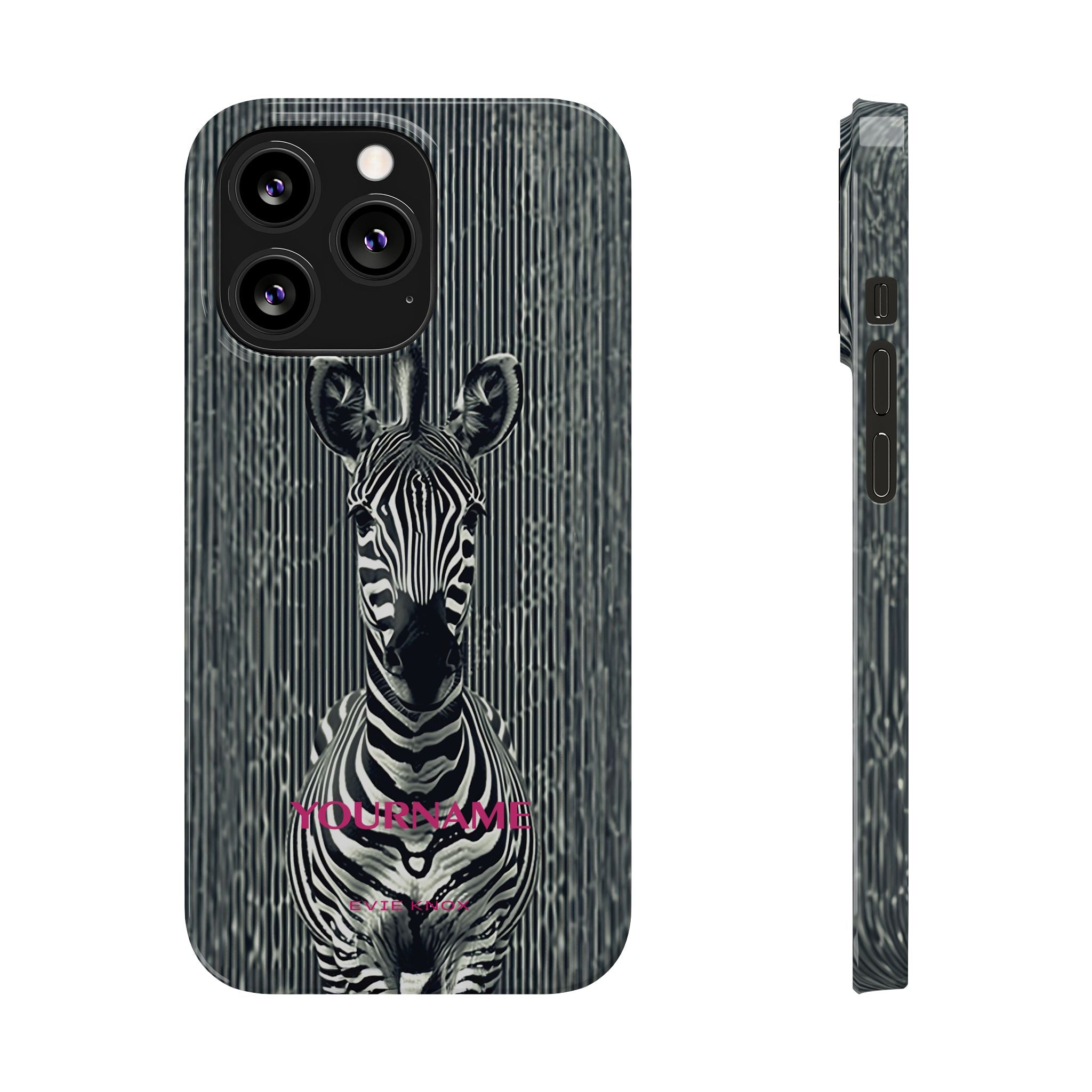 Zebra Stripe Slim Phone Case — Personalizable Safari Art