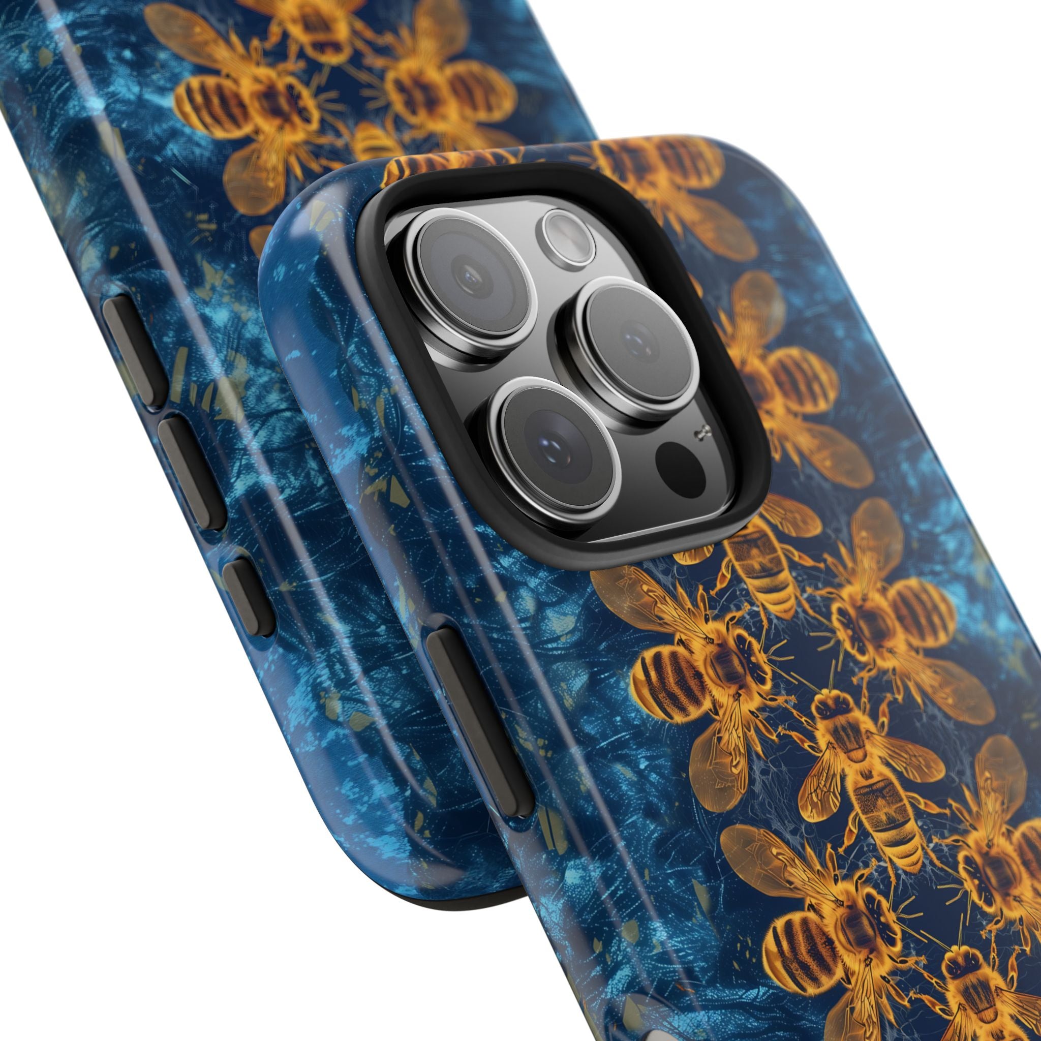 Bees On Blue iPhone Case