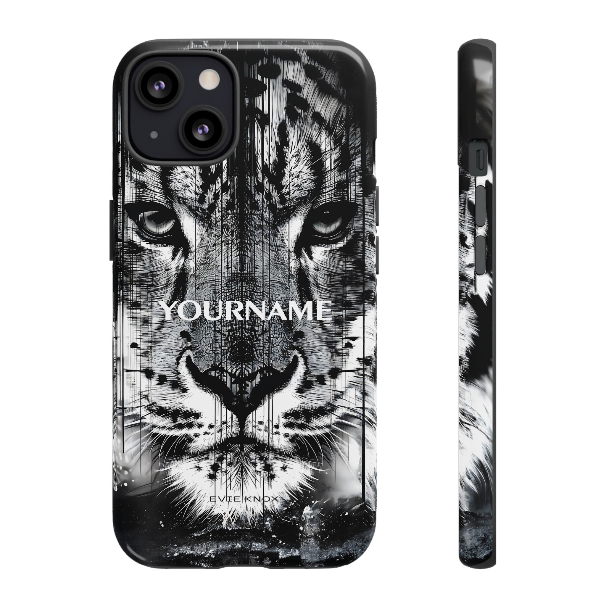 Siberian Tiger Face Tough iPhone Case — Black & White Protective Case