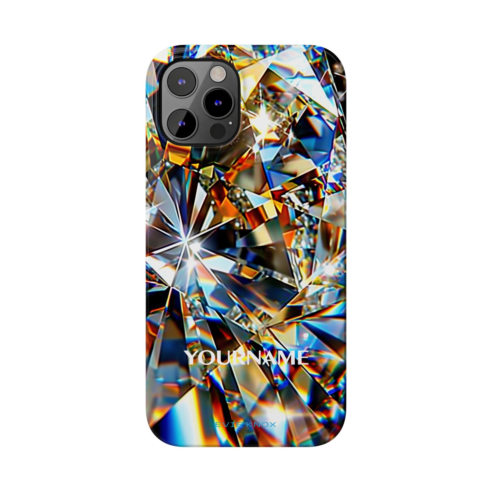 Crystal Facet Slim Phone Case — Iridescent Diamond Pattern
