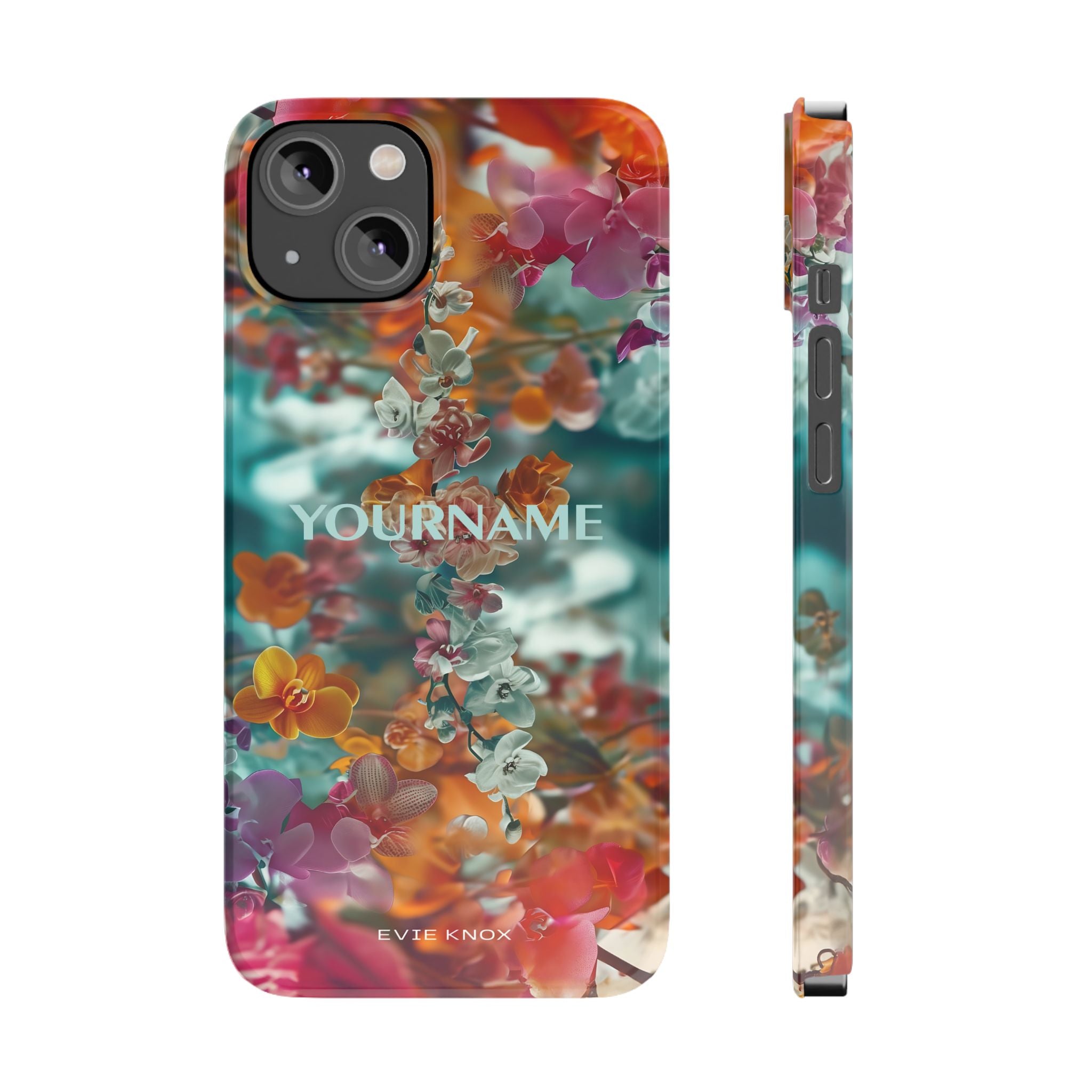 Floral Cascade Slim iPhone Case — Vibrant Tropical Blossom Design