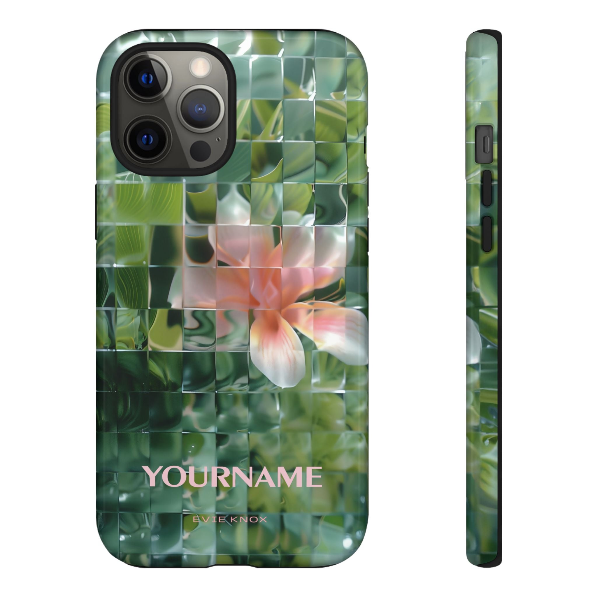 Tropical Mosaic Flower Tough iPhone Case - Personalizable Phone Case
