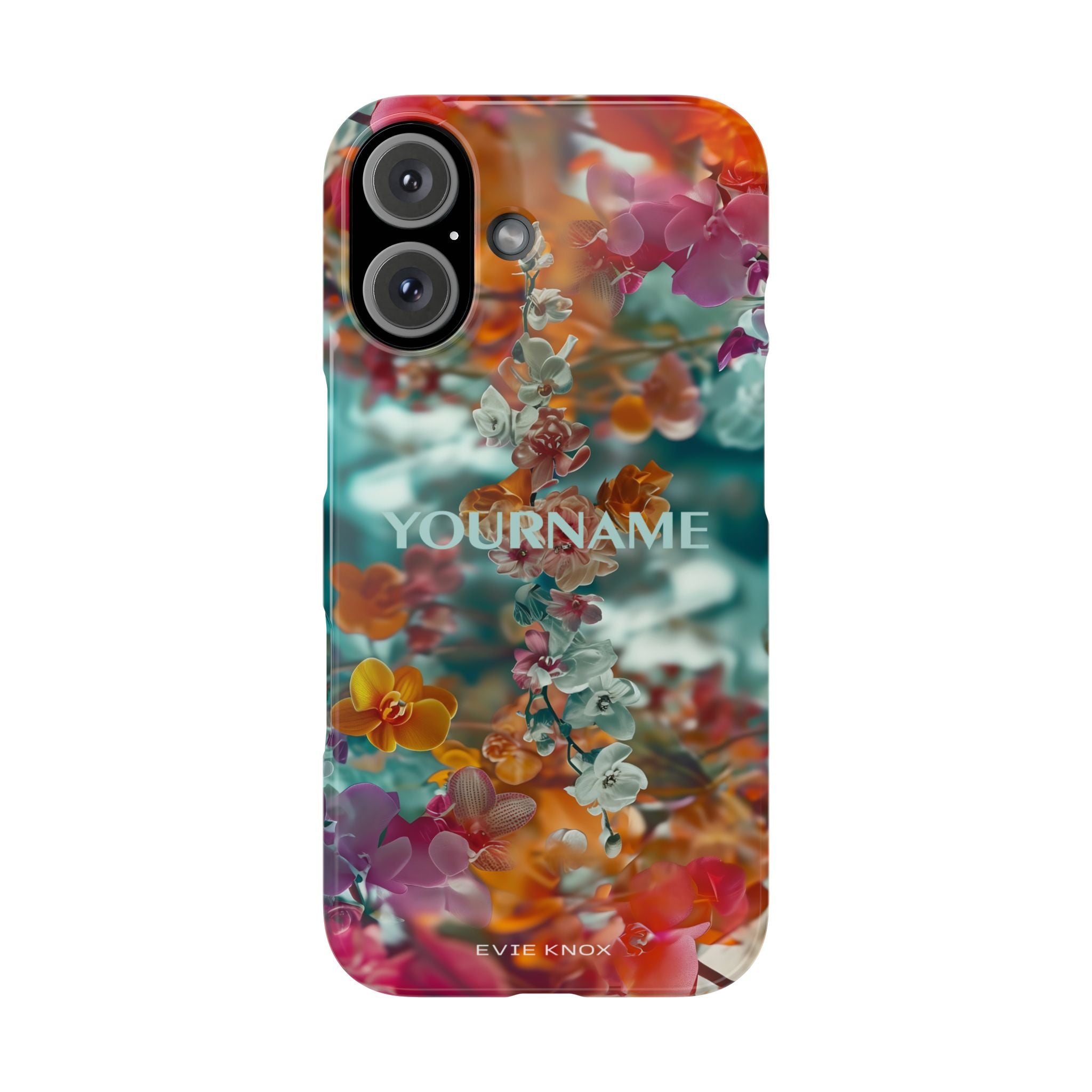 Floral Cascade Slim iPhone Case — Vibrant Tropical Blossom Design