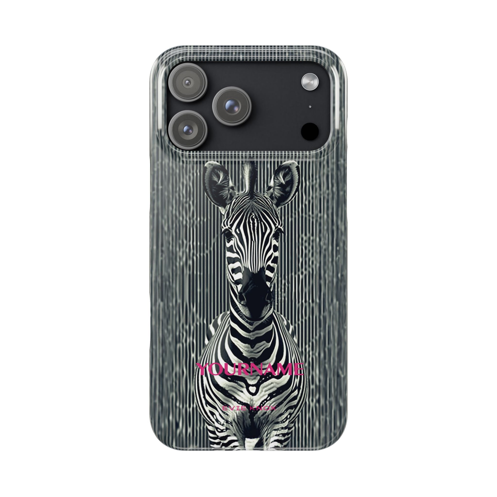 Zebra Stripe Slim Phone Case — Personalizable Safari Art