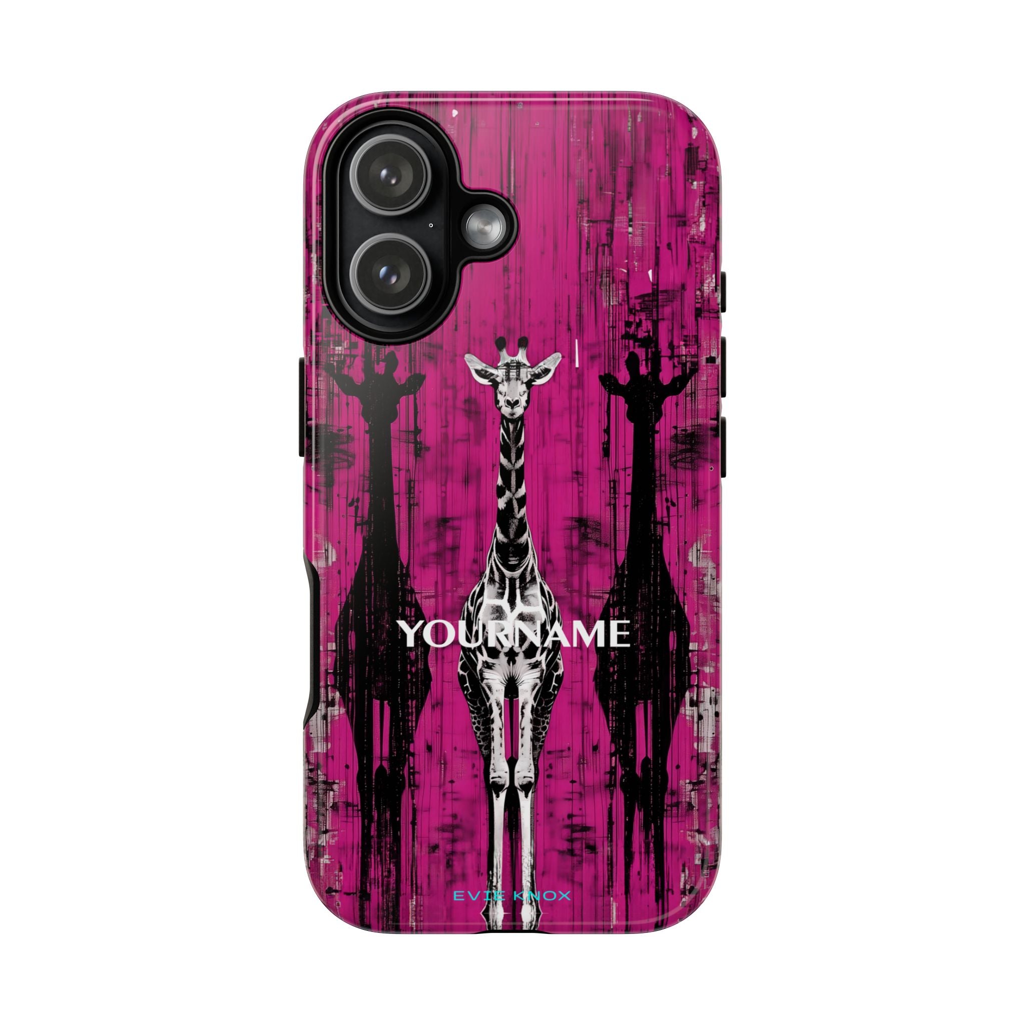 Giraffes on Berry iPhone Tough Case — Glossy Full‑Wrap Protection
